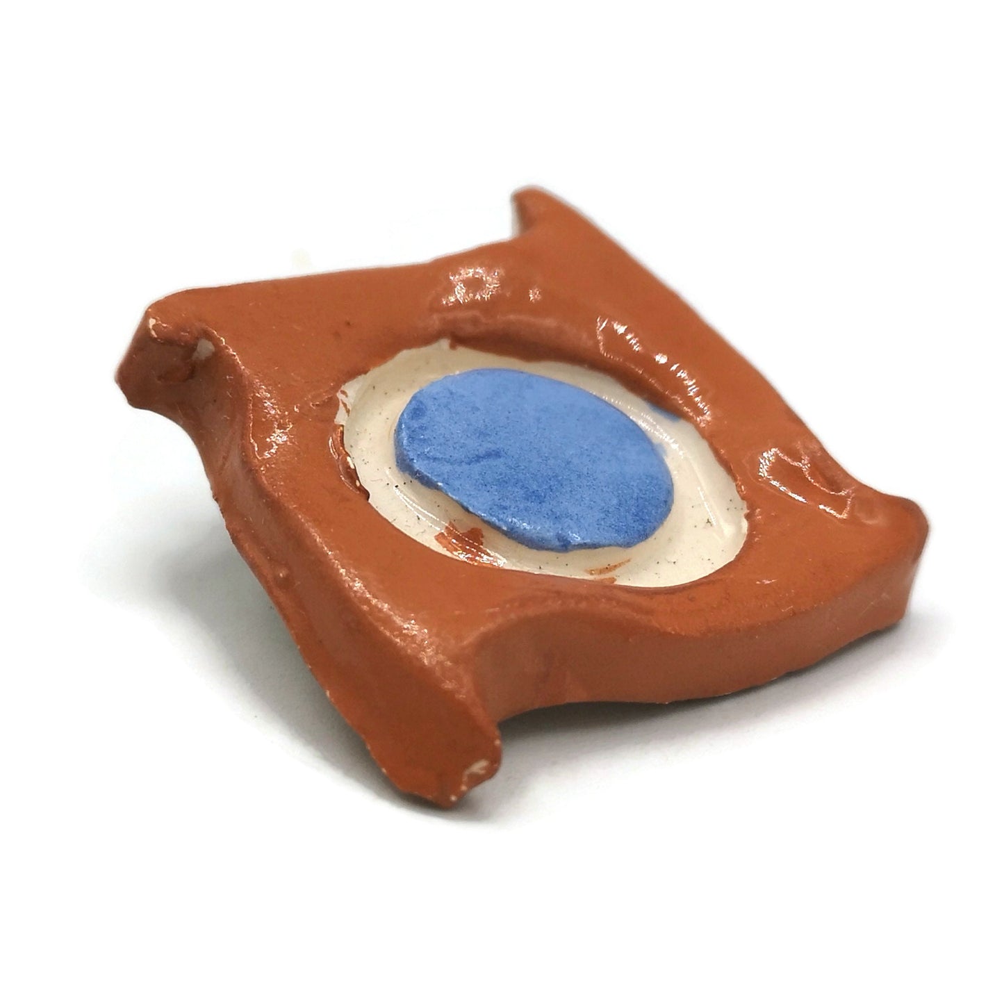 Black or Red Handmade Ceramic Brooch With Irregular Shape, Unique Brooch For Women, Hand Painted Clay Scarf Brooch Gift For Wife - Ceramica Ana Rafael