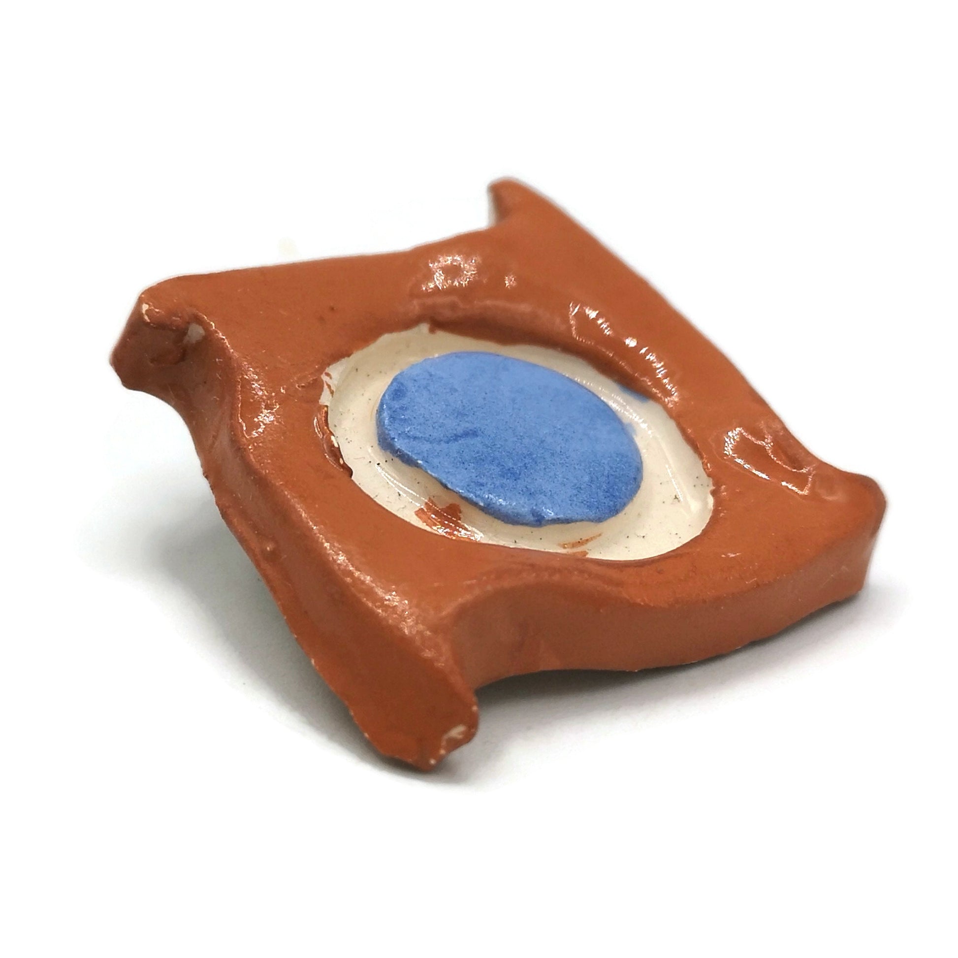 Black or Red Handmade Ceramic Brooch With Irregular Shape, Unique Brooch For Women, Hand Painted Clay Scarf Brooch Gift For Wife - Ceramica Ana Rafael