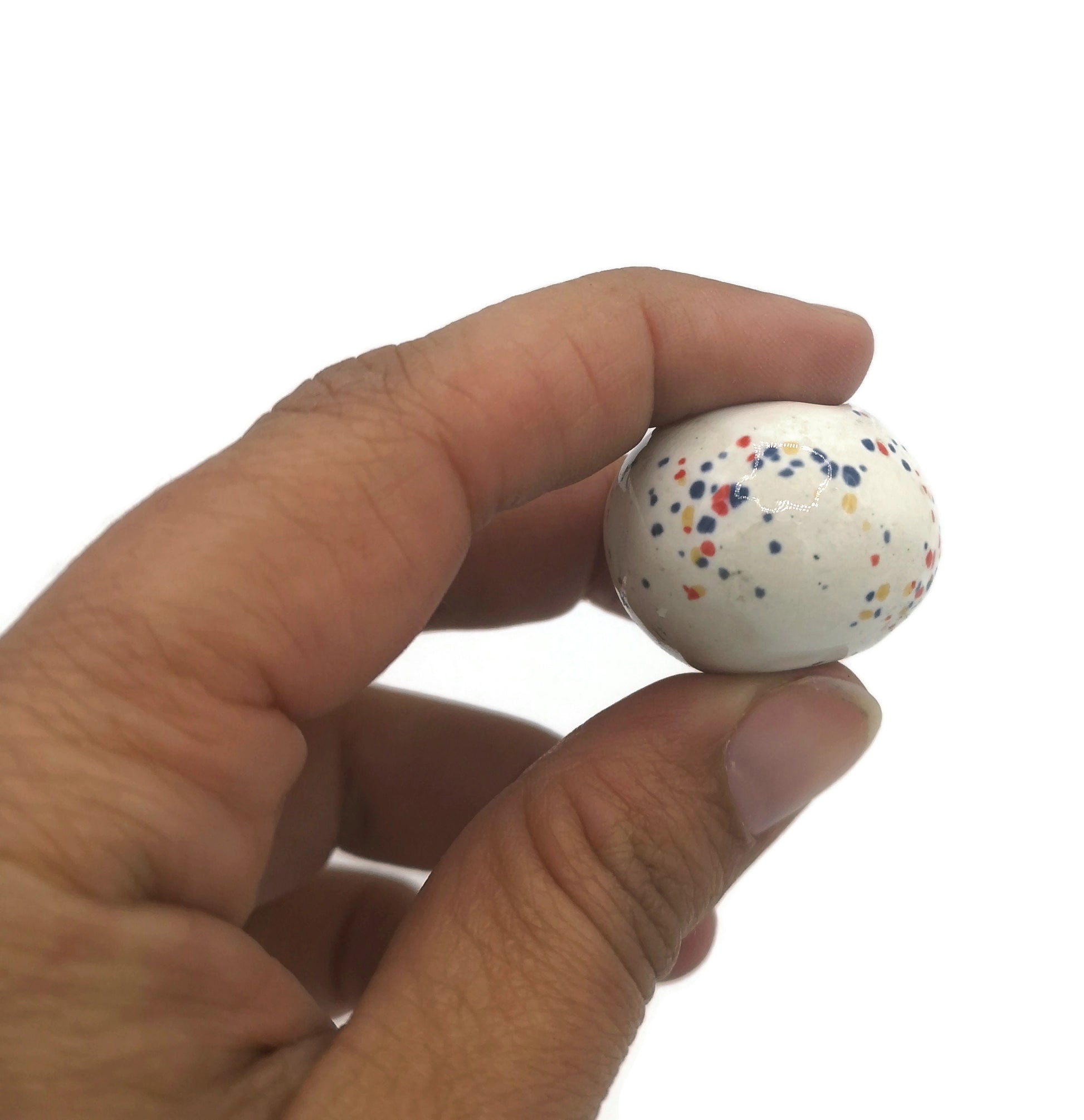 confetti beads for jewelry making supplies, large hole ceramic beads for macrame, unique bubblegum beads - Ceramica Ana Rafael