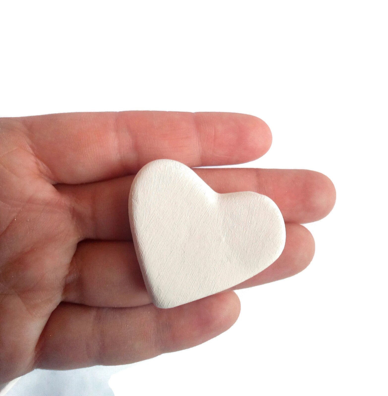 Set Of 9 Handmade Ceramic Bisque Tile Heart Shaped, Wedding Favours mosaic Tiles, Unpainted Tiny Heart Ready To Paint - Ceramica Ana Rafael
