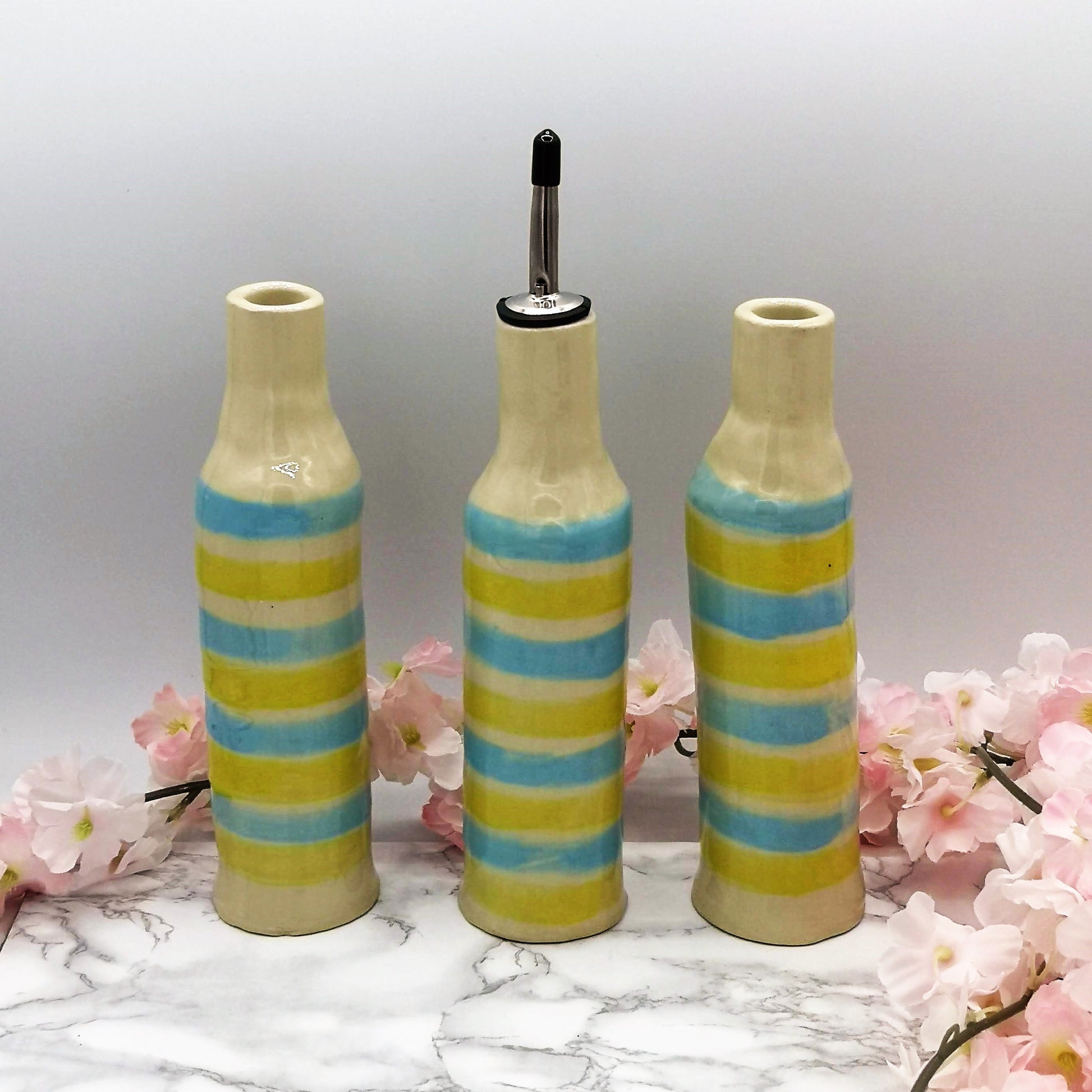 Olive Oil Dispenser, Decorative Handmade Stoneware Oil Bottle, Cooking Gifts, Housewarming Gift First Home - Ceramica Ana Rafael