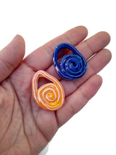 YELLOW CLAY CHARMS, Modern Necklace Pendant For Jewelry Making, Irregular Shaped Handmade Decorative Pendant Eclectic, Unique Gift For Mom - Ceramica Ana Rafael