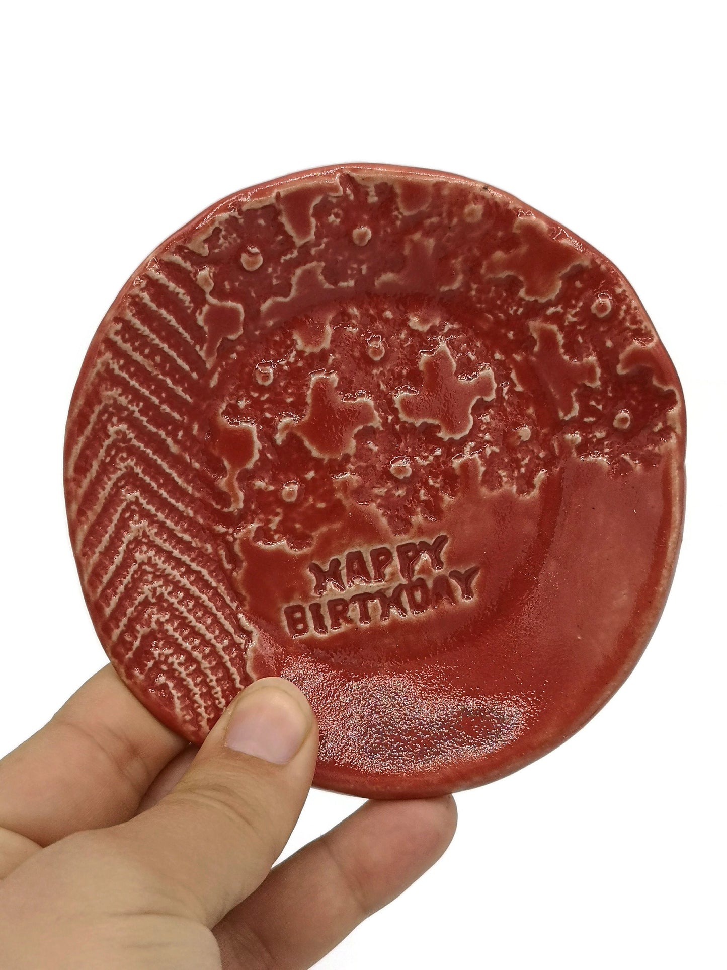 Ring Holder Dish, Key Dish, Best Gifts For Her, Happy Birthday Plate, Small Ring Tray Mom Birthday Gift From Daughter - Ceramica Ana Rafael