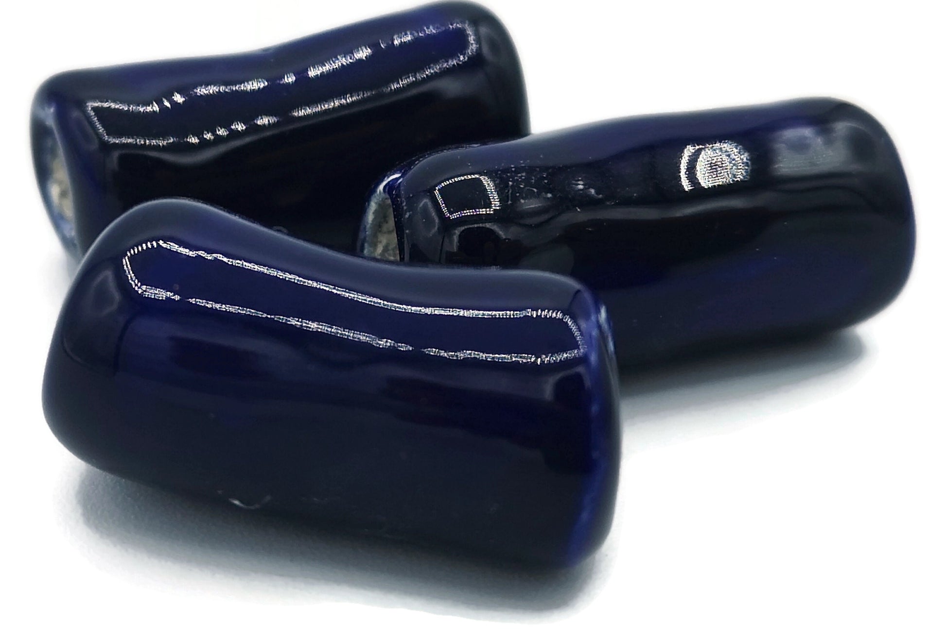 LARGE TUBE BEADS, Macrame Beads, Large Hole Beads, Set of 6 Ceramic Beads For Jewelry Making - Ceramica Ana Rafael