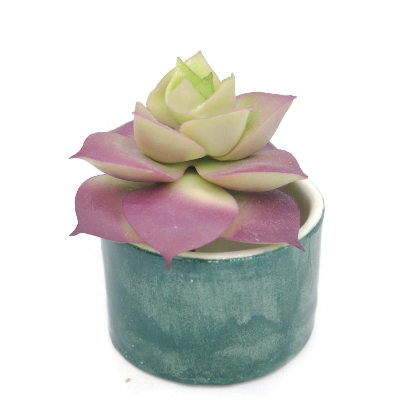 Handmade Ceramic Planter, Small Green Vase for Cactus or Succulents, Mom Birthday Gift From Daughter, Office Desk Accessories For Women - Ceramica Ana Rafael