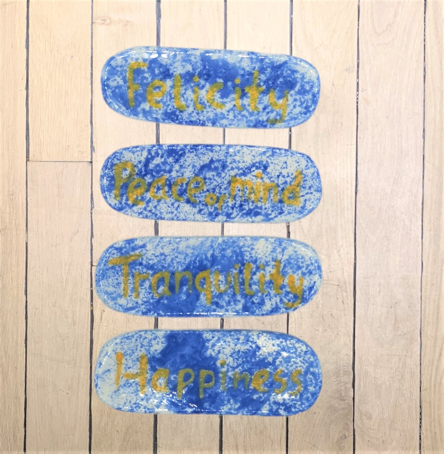 4Pcs Handwriting Ornament Wall Art, Housewarming Gift First Home, Trend Ceramic Tiles, Best Sellers Gifts For Women, Mom Birthday Gift - Ceramica Ana Rafael