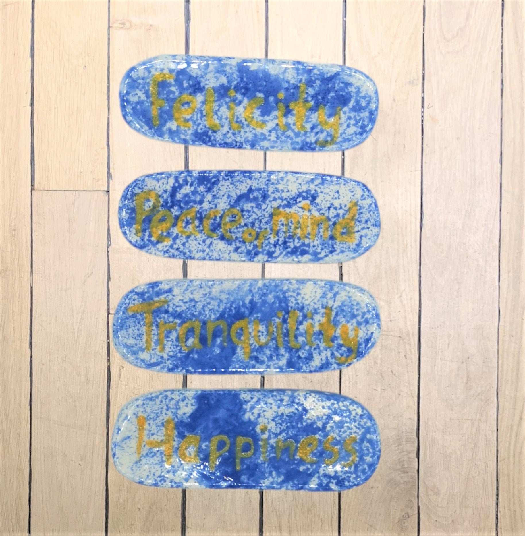 4Pcs Handwriting Ornament Wall Art, Housewarming Gift First Home, Trend Ceramic Tiles, Best Sellers Gifts For Women, Mom Birthday Gift - Ceramica Ana Rafael