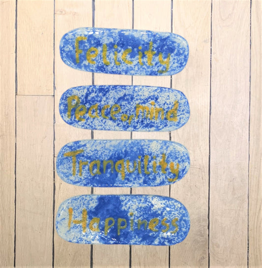 4Pcs Handwriting Ornament Wall Art, Housewarming Gift First Home, Trend Ceramic Tiles, Best Sellers Gifts For Women, Mom Birthday Gift - Ceramica Ana Rafael