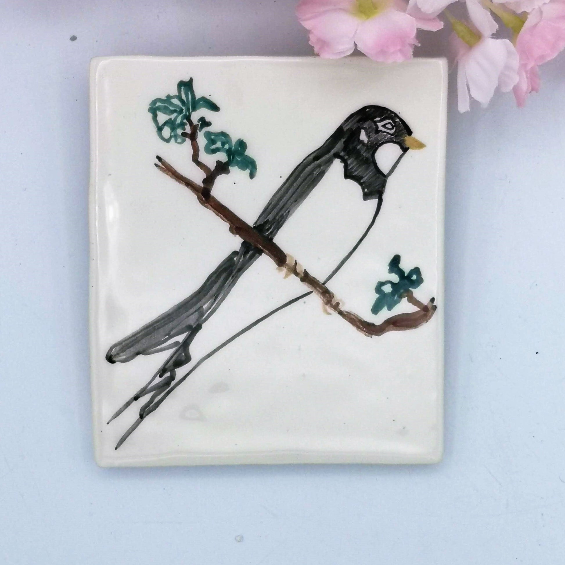 Hand Painted Swallow Bird Tiles For Backsplash, Bird Lovers Mother's Day Gift From Daughter, Handmade Ceramic Decorative Tiles Best Sellers - Ceramica Ana Rafael