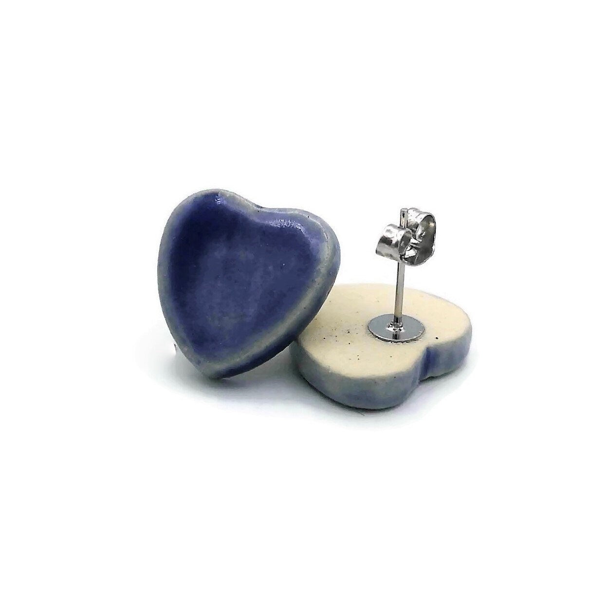 Heart Stud Earrings For Women, Minimalist Novelty Small Stud Earrings Dainty, Best Gifts For Her, Unique Valentines Day Gift For Girlfriend - Ceramica Ana Rafael