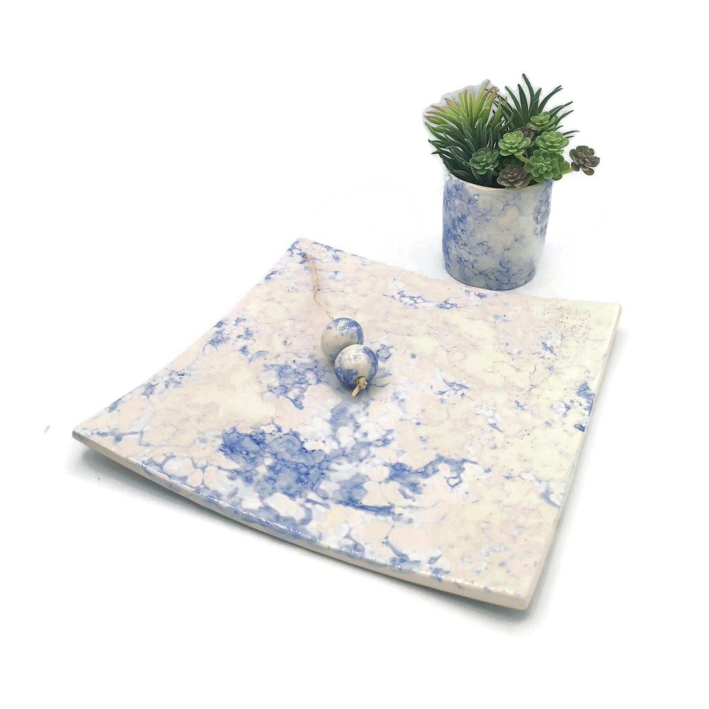 Dining Table Napkin Holder, Outdoor Dining Table Decor, Handmade Ceramic Square Napkin Holder, - Ceramica Ana Rafael