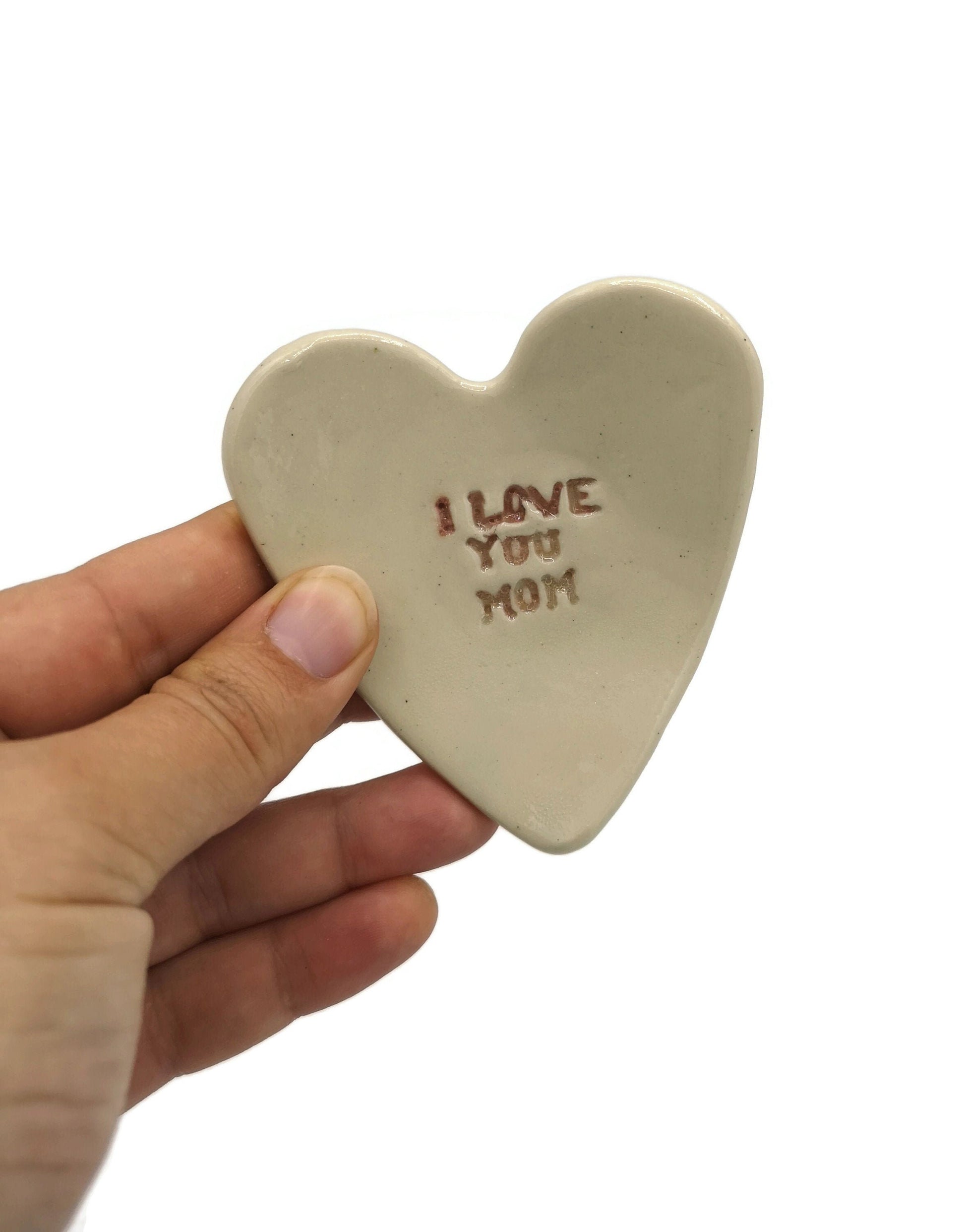 Ceramic Ring Dish Heart Shaped, Mothers Day Gift From Son, Mother in Law Gift, Best Sellers I Love You Mom Birthday Gift, Relish Didh - Ceramica Ana Rafael