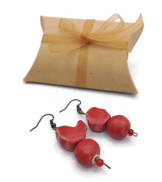 MISMATCHED EARRINGS ASYMMETRIC, Unique Ceramic Drop Earrings, 9th Anniversary Gift For Her, Artsy dangle Earrings, Aesthetic Earrings - Ceramica Ana Rafael