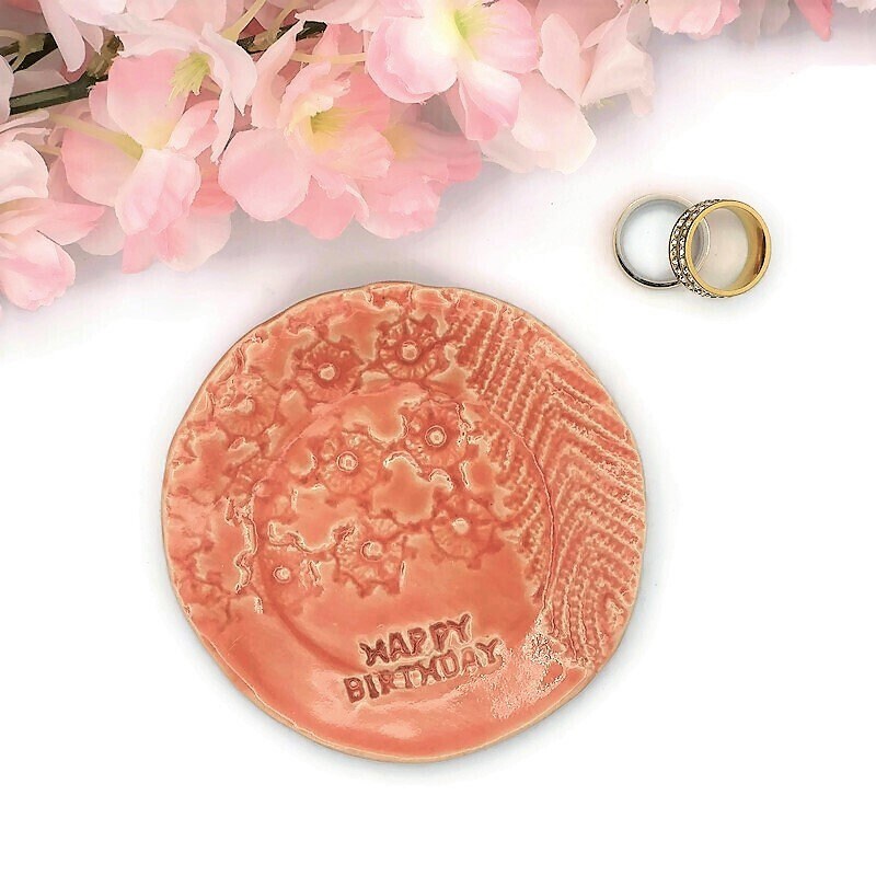 Ring Holder Dish, Mom Birthday Gift From Daughter, Small Key Dish Best Gifts For Her, Gift For Girlfriend Custom Birthday Gift - Ceramica Ana Rafael