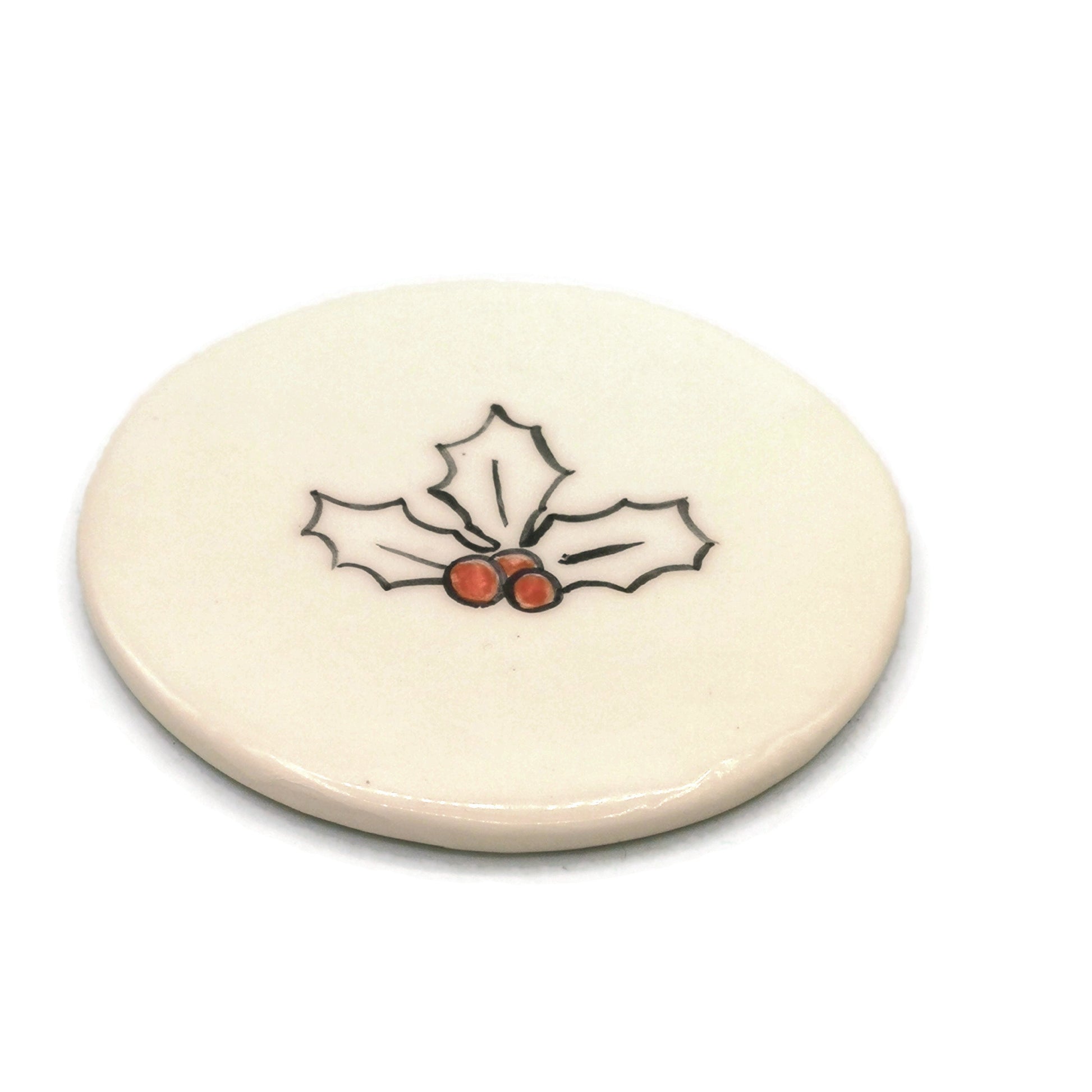christmas coasters for drinks, round coaster pottery, trending now, ceramic coasters handmade - Ceramica Ana Rafael