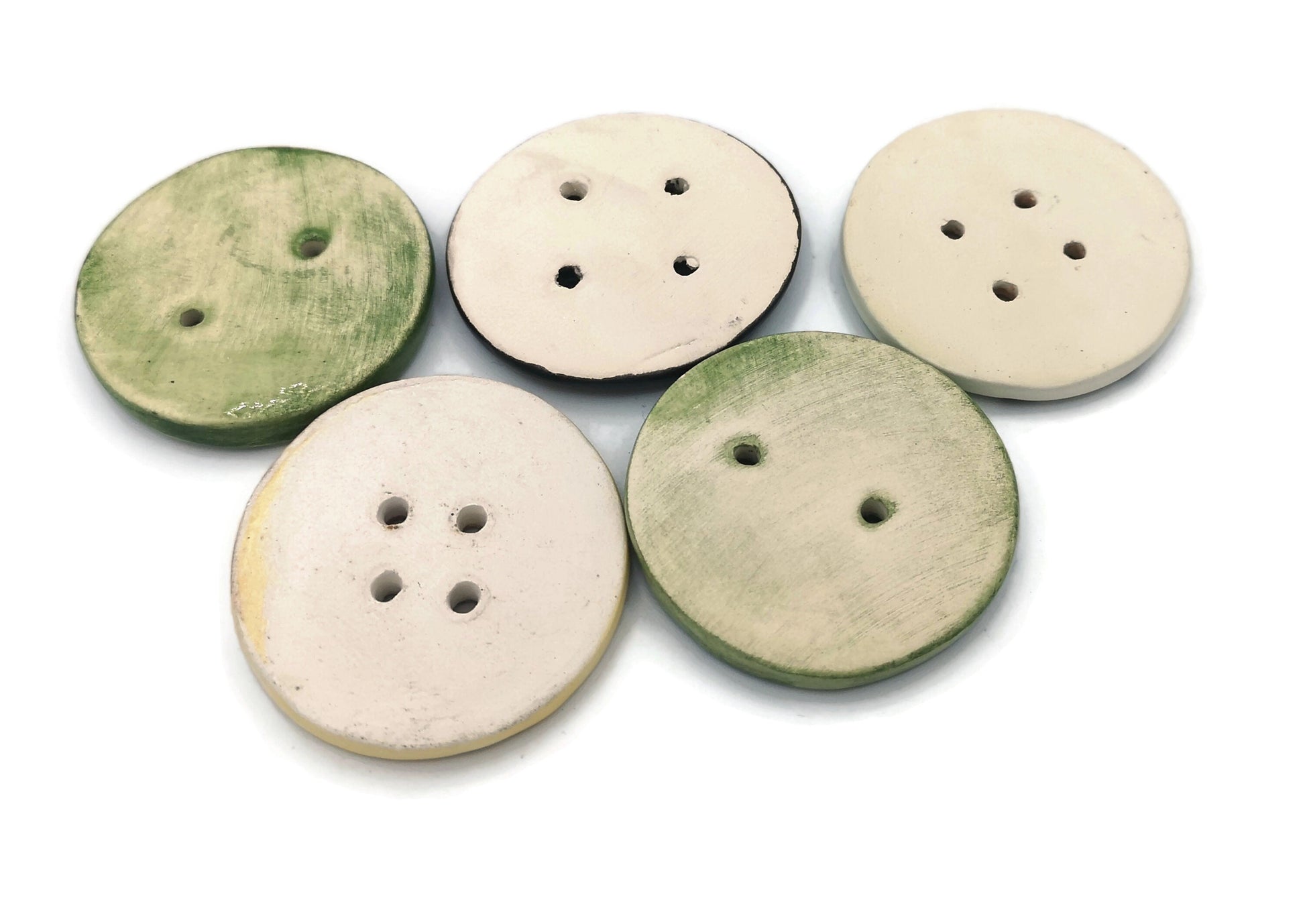 5Pc Extra Large Novelty Buttons For Coat, Elegant Ceramic Sewing Buttons Handmade And Hand Painted, Best Sellers Sewing Supplies And Notions - Ceramica Ana Rafael