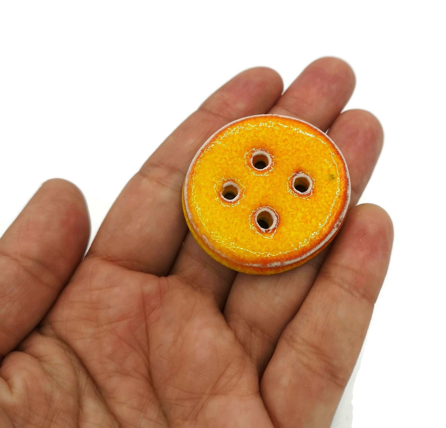 1Pc Extra Large Sewing Buttons Handmade Ceramic Novelty Buttons 40mm, Unique Round Buttons For Coat