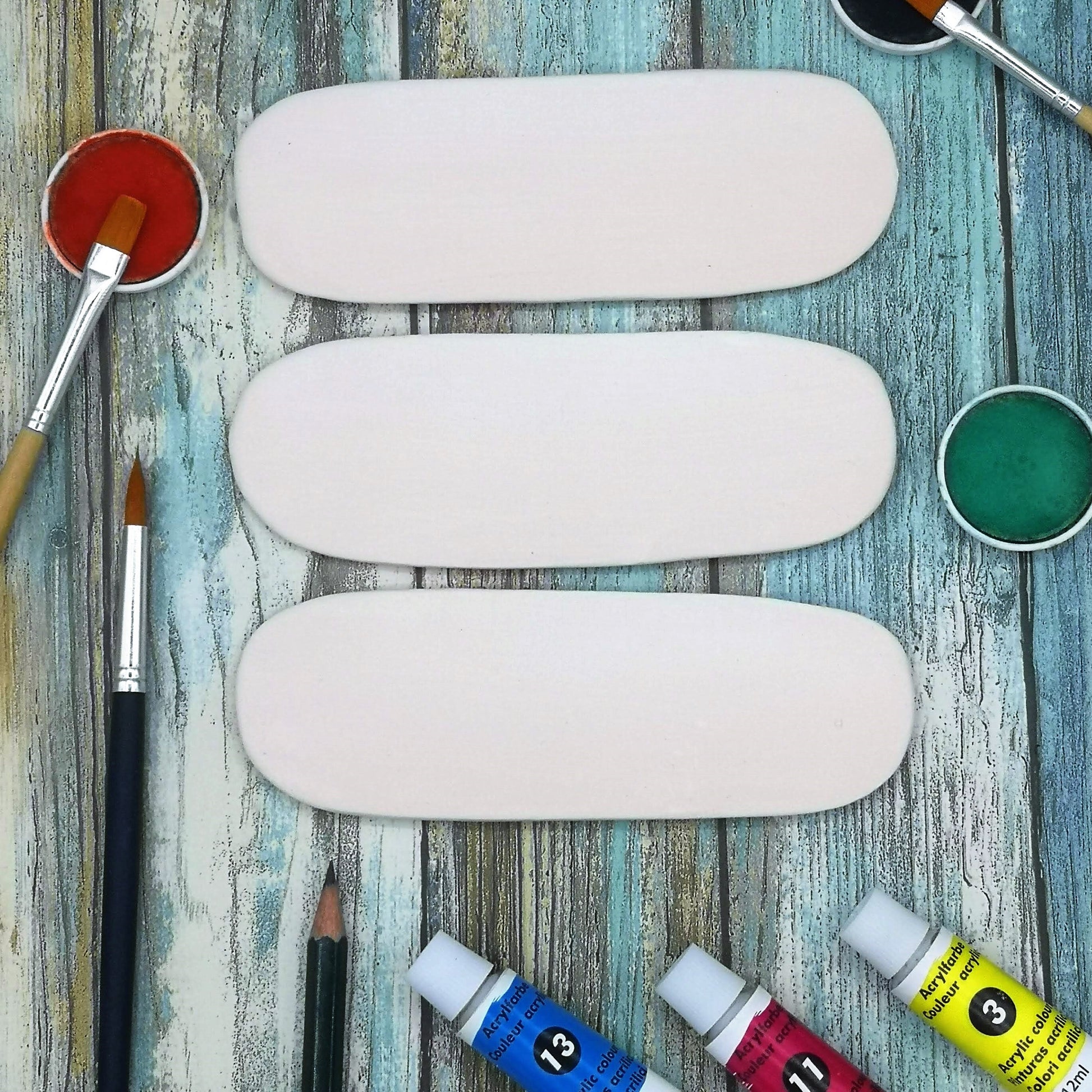 PLAQUE BLANK, SMALL Ceramic Tiles, Set of 3 Ceramic Bisque Ready To Paint Mosaic Pieces, Diy Craft Kits For Adults - Ceramica Ana Rafael