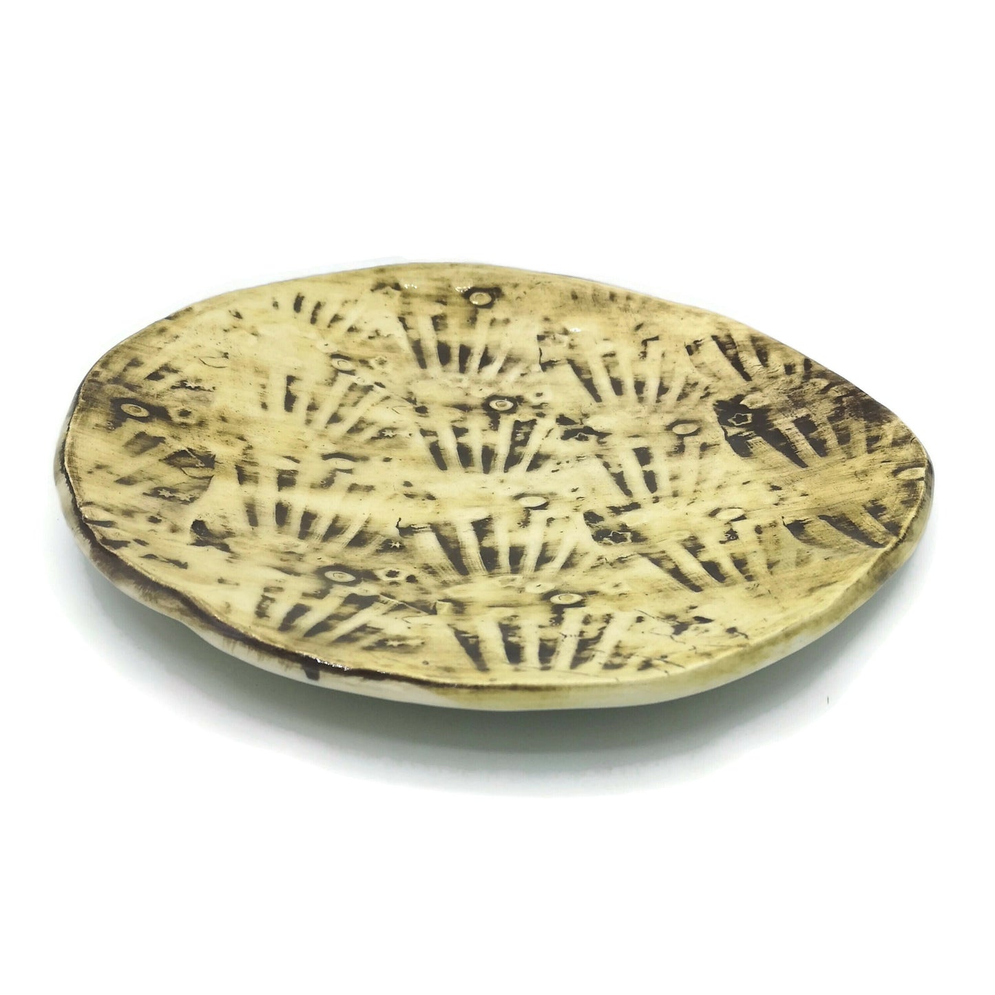 rustic plates for display, pottery plates handmade ceramic plate wall decor, mom birthday gifts from daughter - Ceramica Ana Rafael