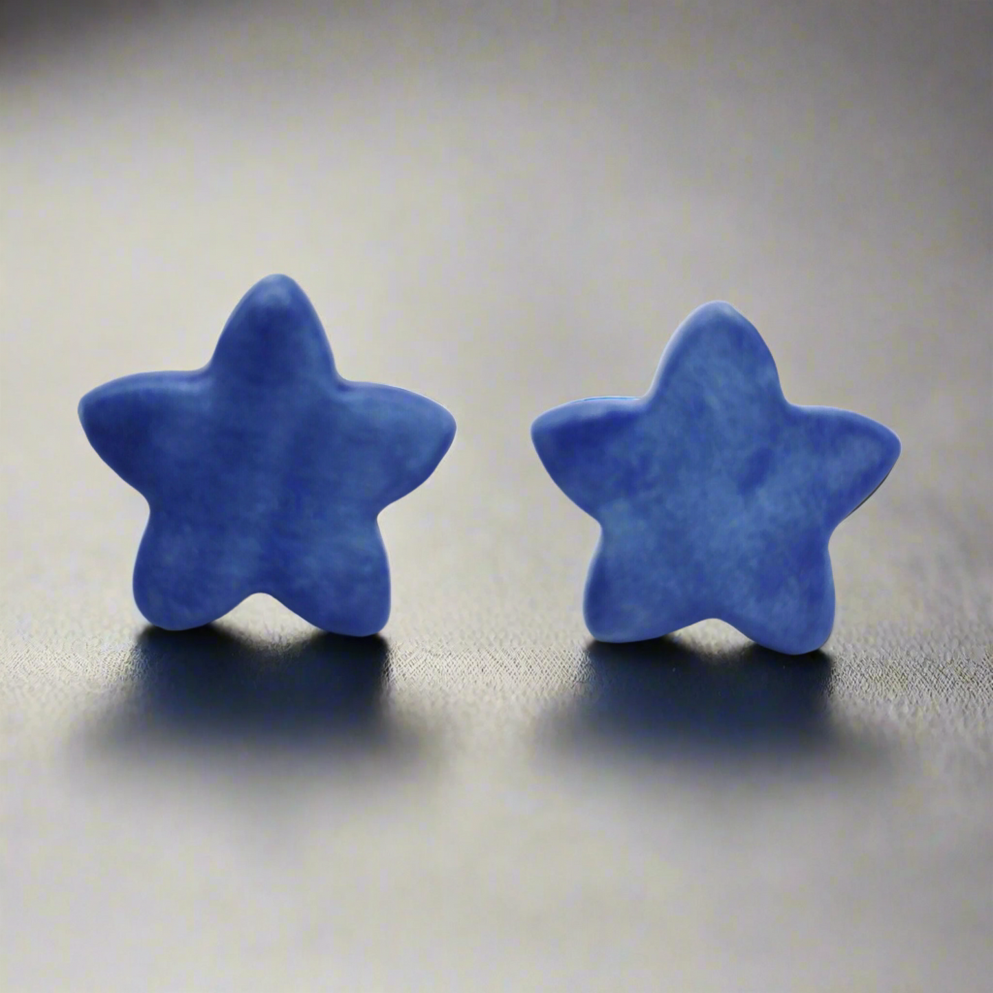 Blue Star Stud Earrings | Handmade Ceramic Jewelry | Best Gifts for Her
