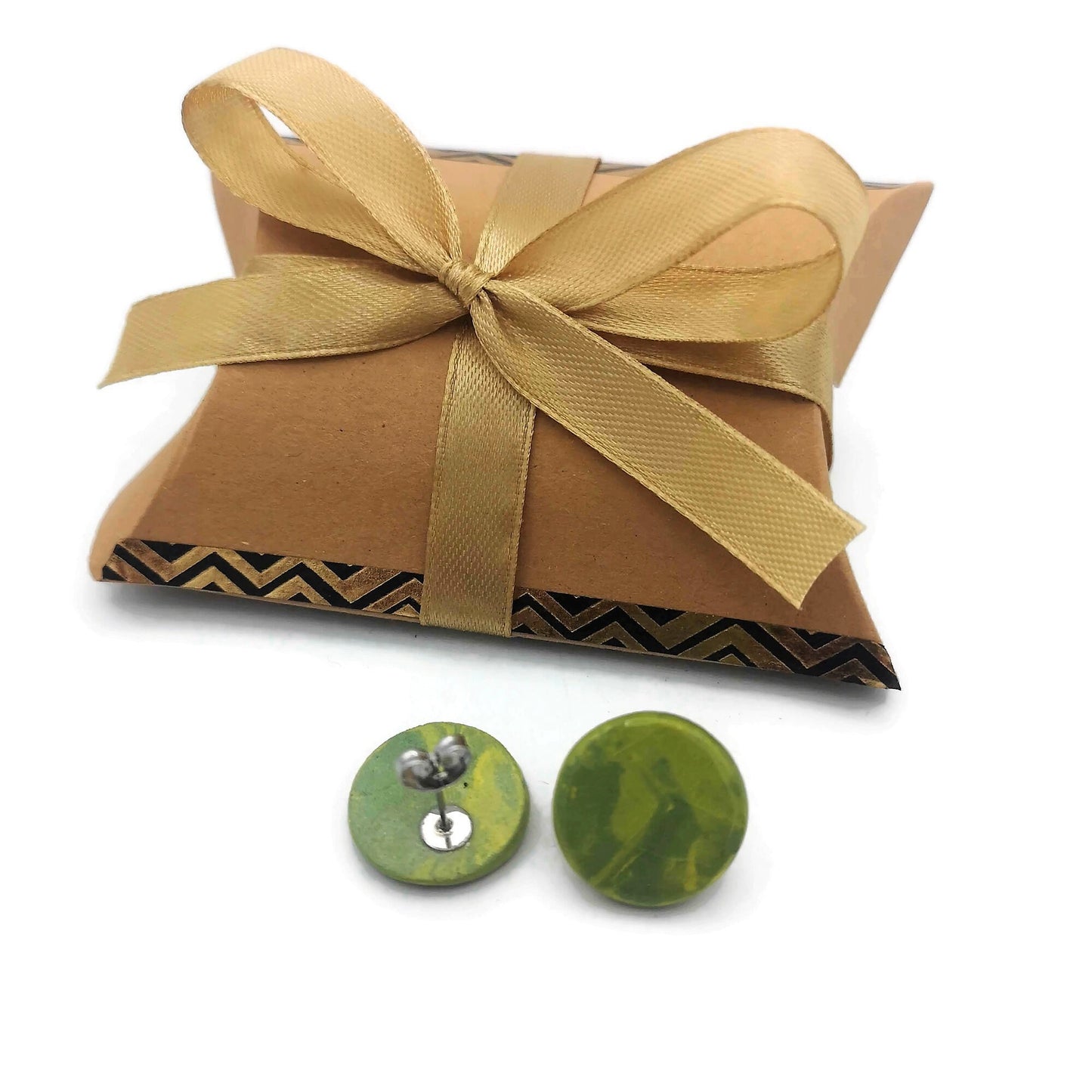 Minimalist Ceramic Earrings, Cute Jewelry Best Gifts For Her, Dainty Earrings Mom Birthday Gift From Daughter, Small Stud Earrings Marbled - Ceramica Ana Rafael