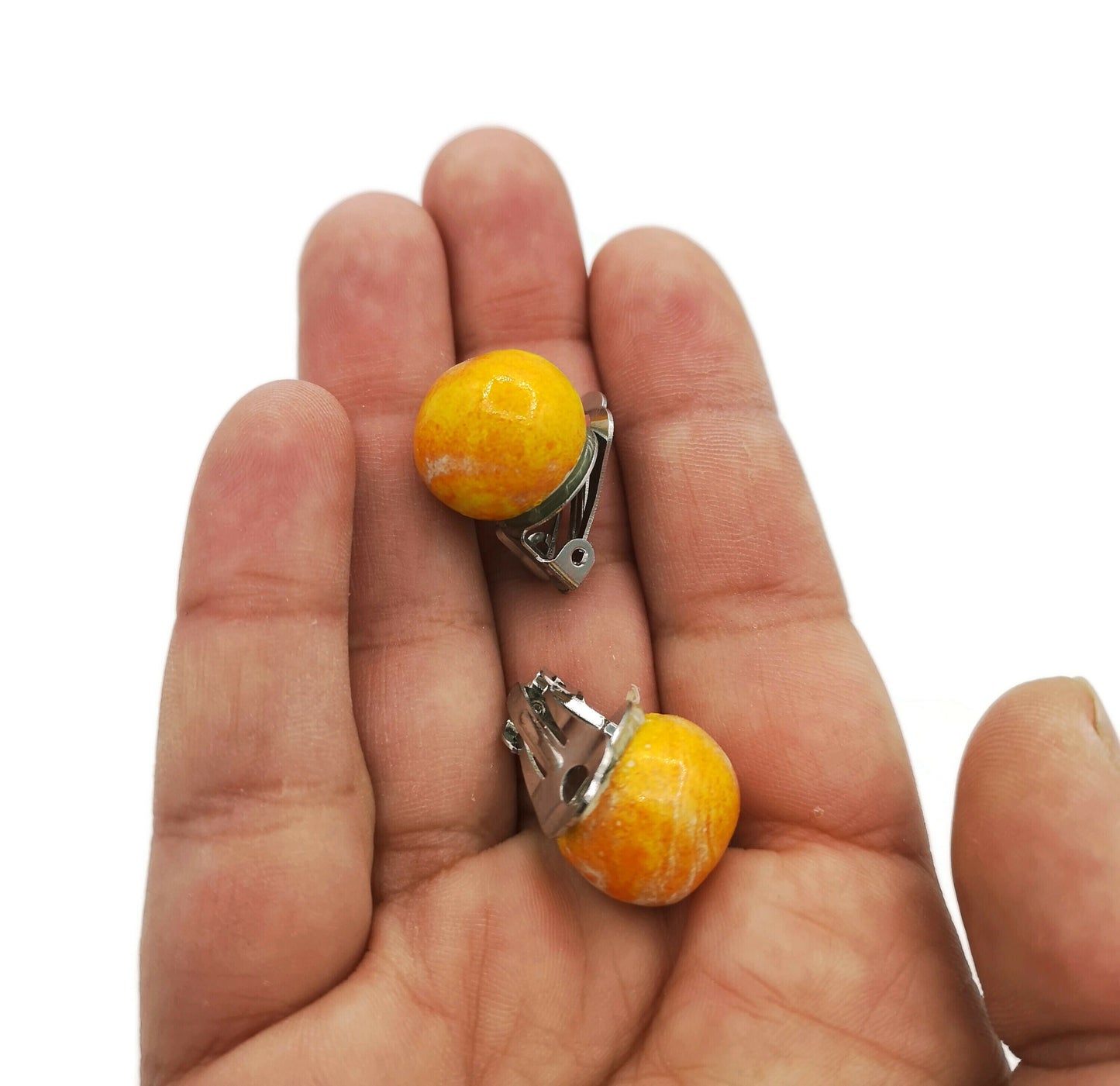 Clip On Earrings For Non Pierced Ears, Stud Earrings Best Gifts For Her, Ceramic Minimalist Artsy Earrings, Mom Birthday Gift Clay Earrings - Ceramica Ana Rafael