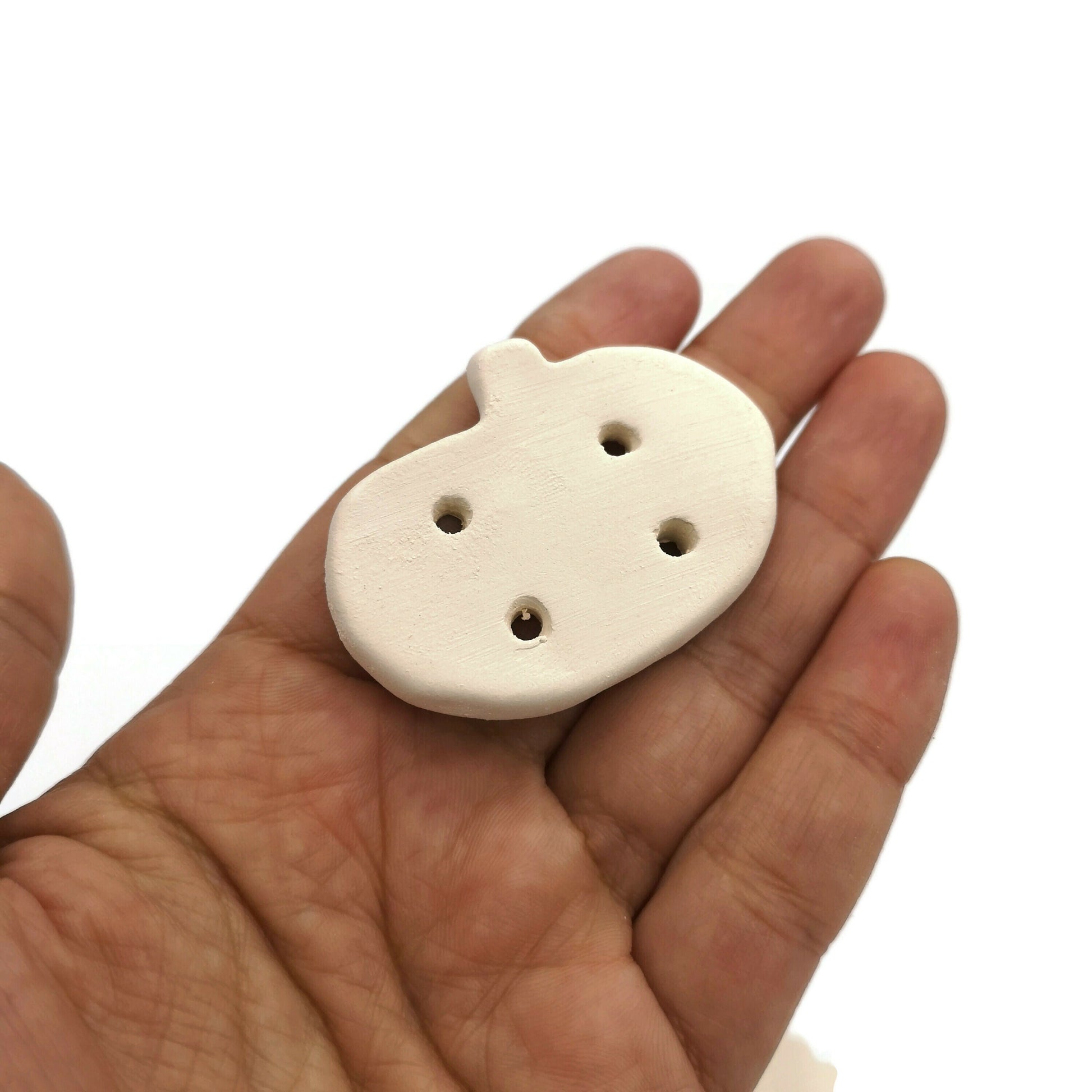 6/10Pc Handmade Ceramic Bisque Pumpkin Sewing Buttons For Crafts, Blank Novelty Halloween Clay Buttons Ready To Paint - Ceramica Ana Rafael