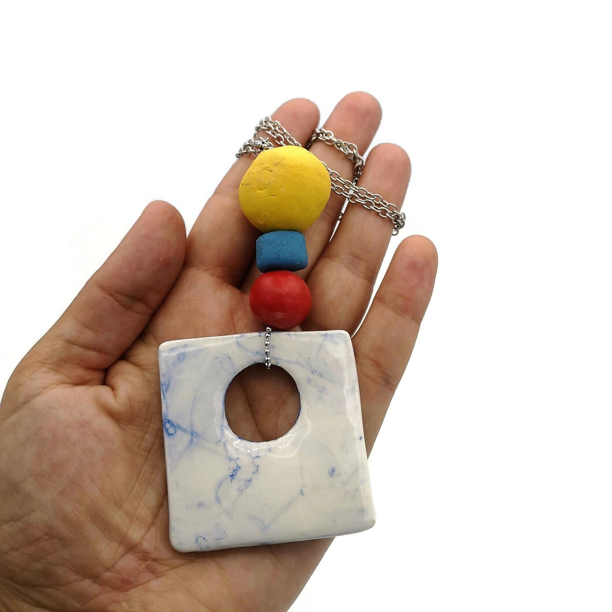 Statement Pendant Necklace For Women, Beaded Necklace Best Gifts For Her, Everyday Necklace Mom Birthday Gift Aestethic Boho Necklace - Ceramica Ana Rafael