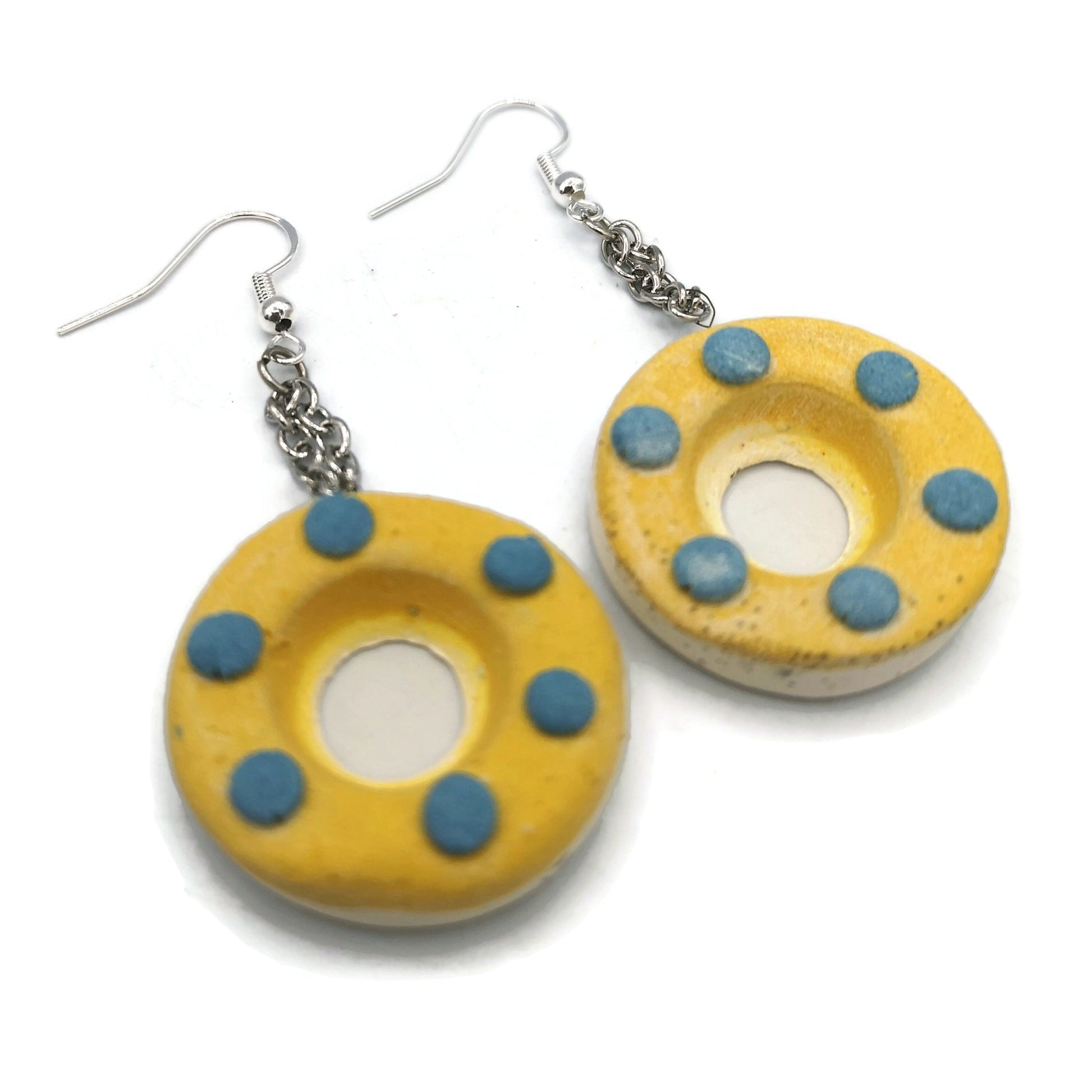 GEOMETRIC EARRINGS, DESIGNER Dangle Earrings For Her, Mom Birthday Gift From Daughter, Ceramic Dangle Earrings - Ceramica Ana Rafael