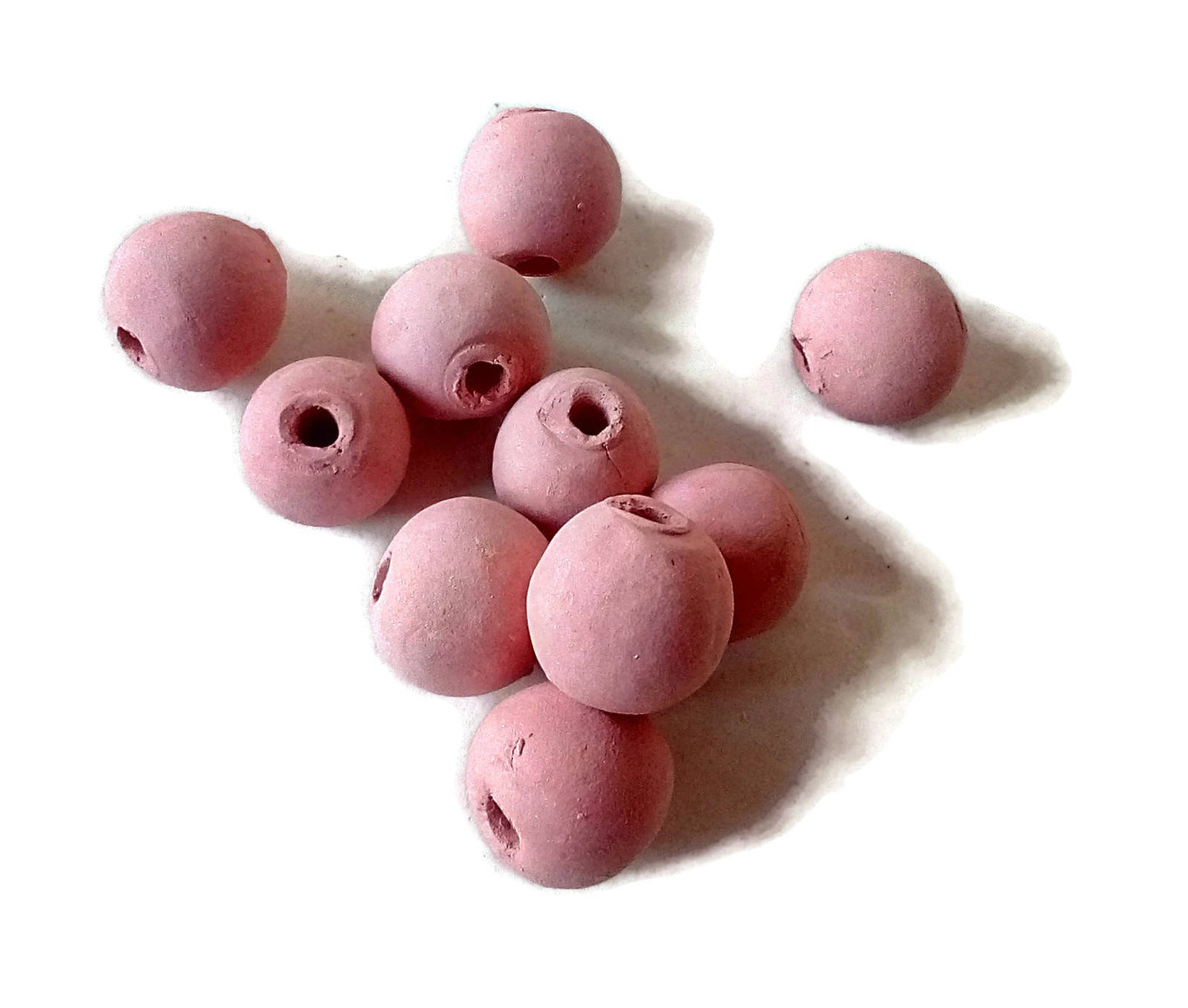 Clay Beads For Jewelry Making, Set Of 10 Handmade Macrame Beads Ceramic Trending Now, Best Sellers Round Bubblegum Beads Unique Porcelain - Ceramica Ana Rafael