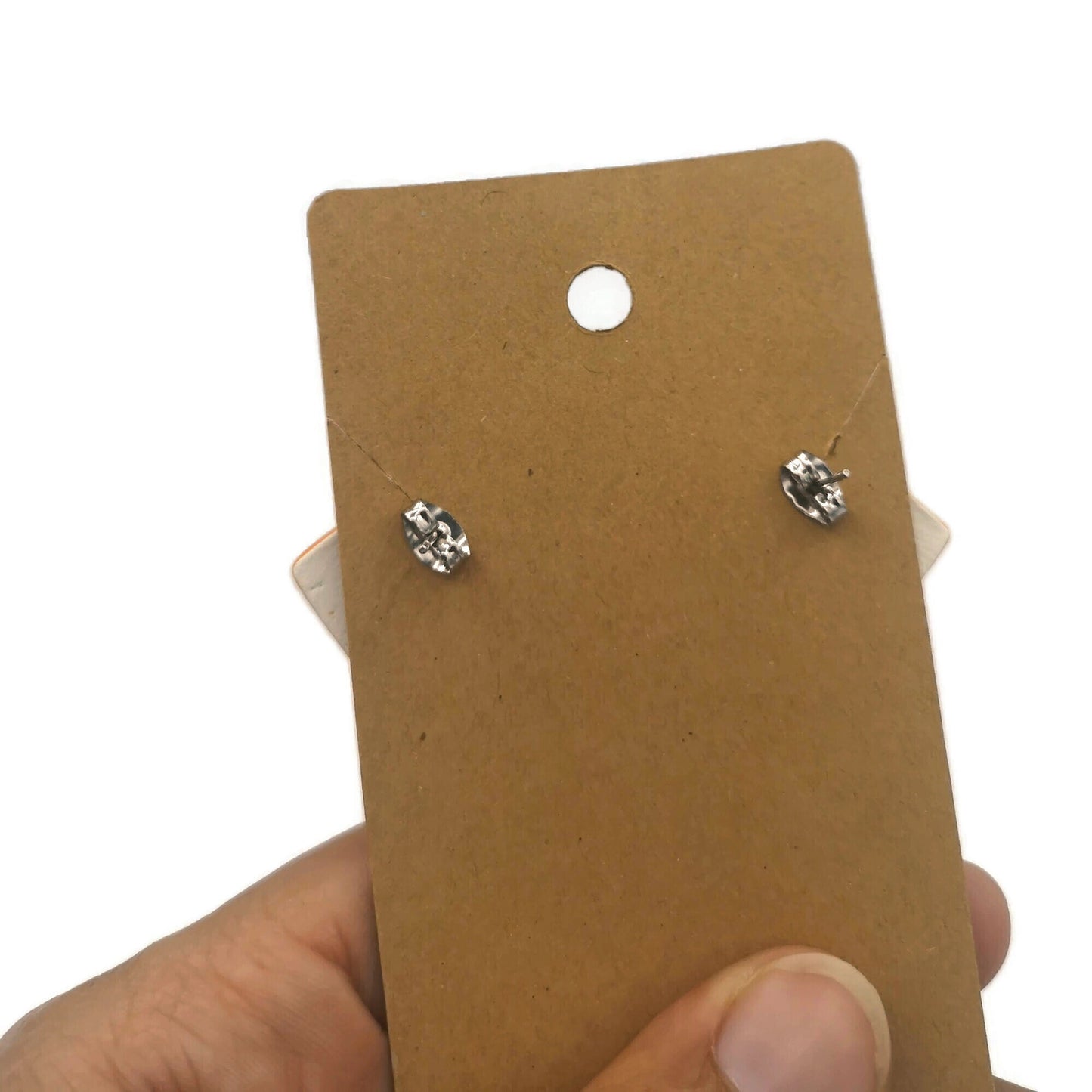 Orange Geometric Clay Stud Earrings For Women, Handmade Jewelry Gifts, Diamond Shape Ceramic Designer Earrings For Her, Best Gift For Her - Ceramica Ana Rafael