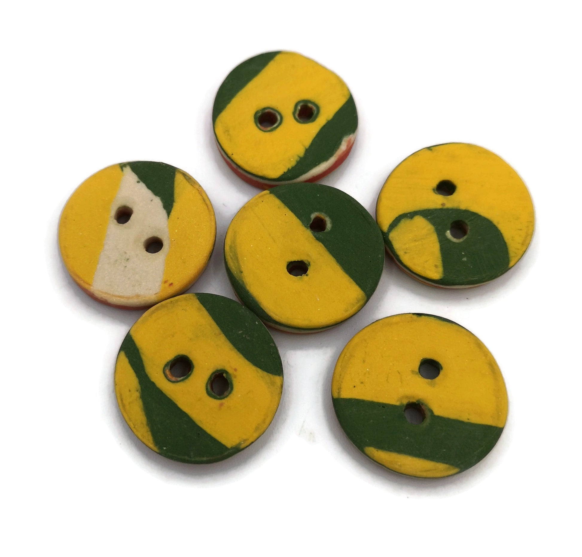6 Pcs Handmade Ceramic Sewing Buttons, Coat Buttons Strange And Unusual, Jewelry Making Buttons Cute Best Sellers Sewing Supplies And Notion - Ceramica Ana Rafael