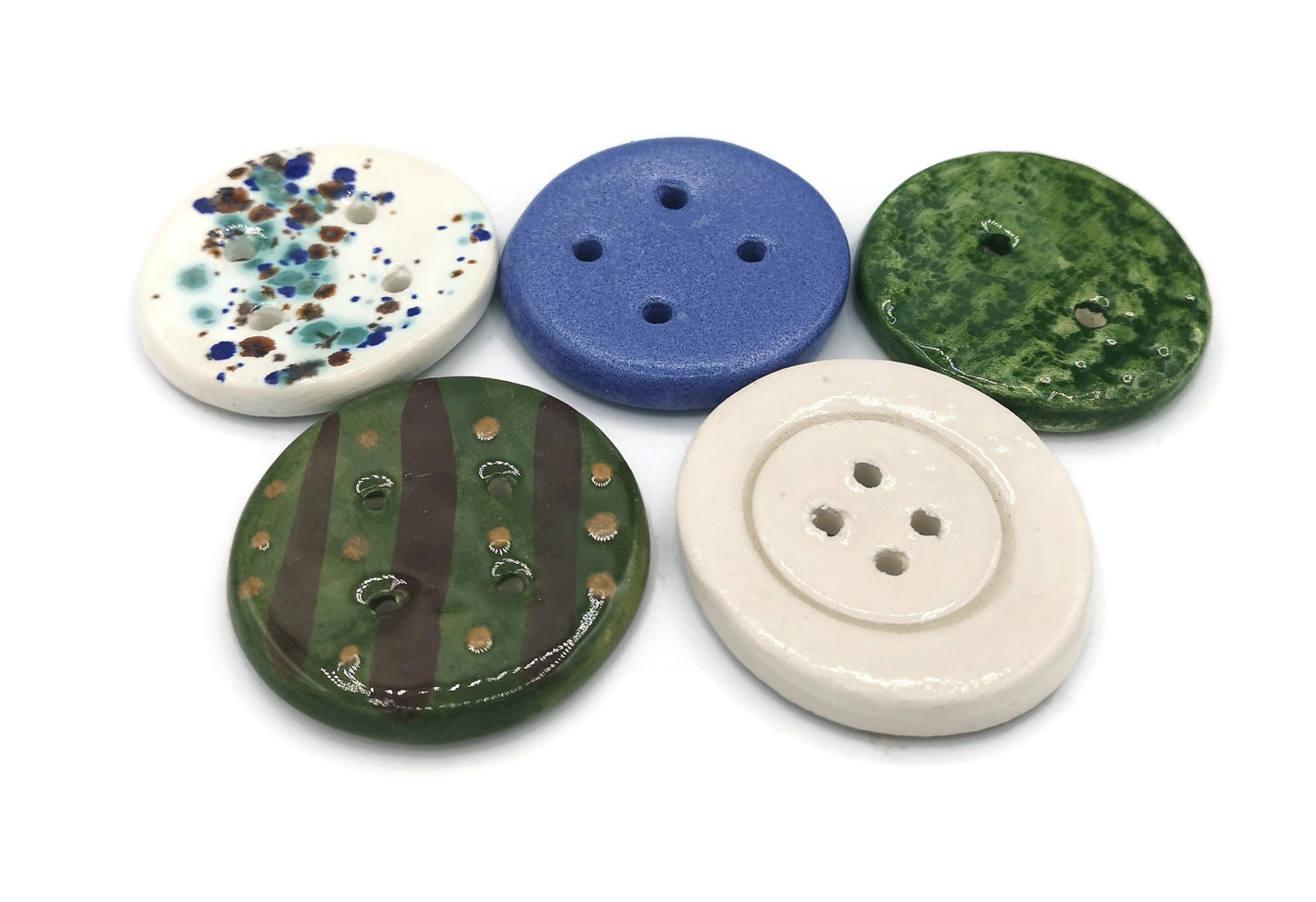 Extra Large Buttons, 5 Pcs Clay Buttons Strange And Unusual, Sewing Supplies And Notions, Best Sellers Handmade Ceramic Sewing Buttons Lot - Ceramica Ana Rafael