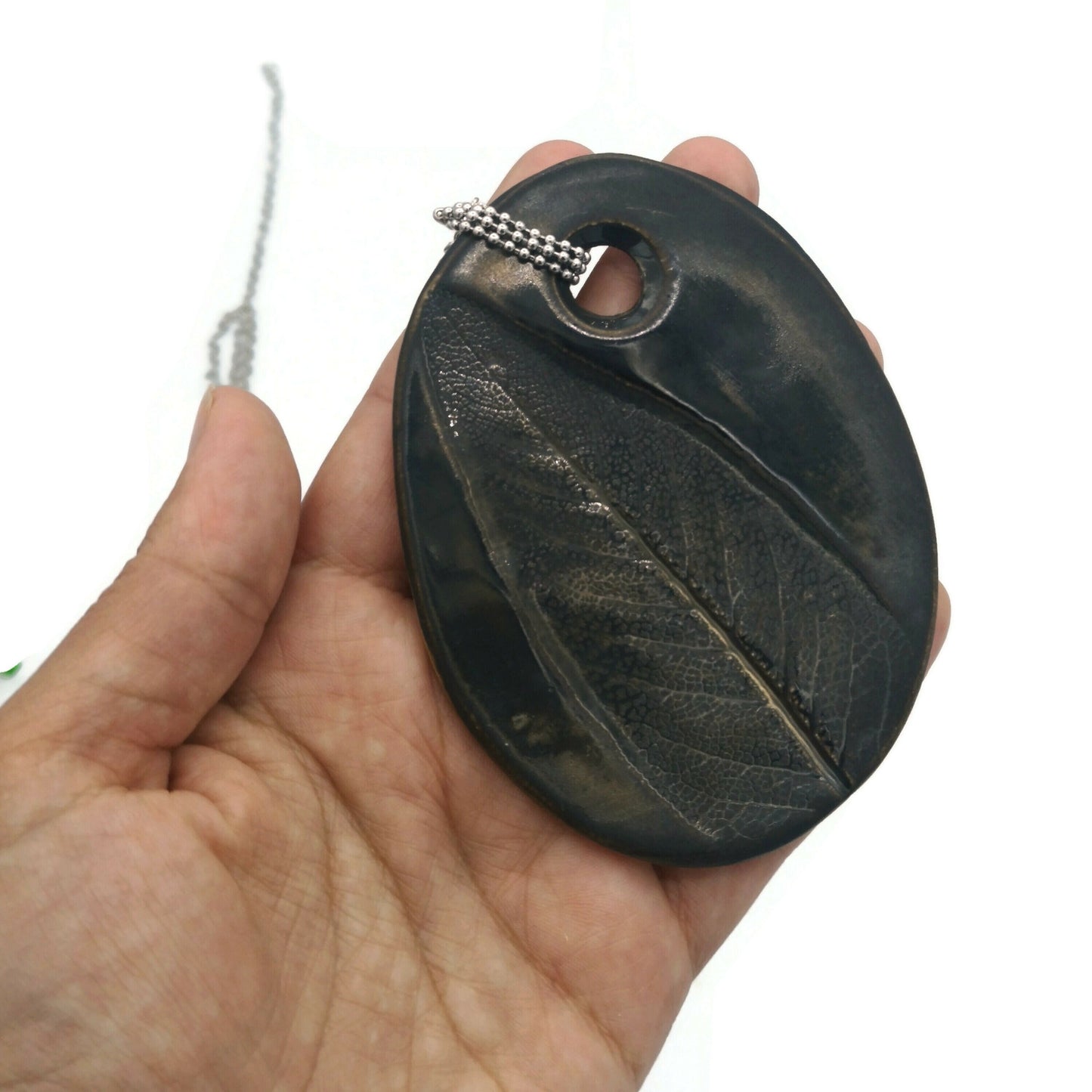 Large Statement Necklace For Women, Handmade Ceramic Jewelry Sage Pendant Necklace, Trendy Best Gifts For Her, Mom Birthday Gift For Women - Ceramica Ana Rafael