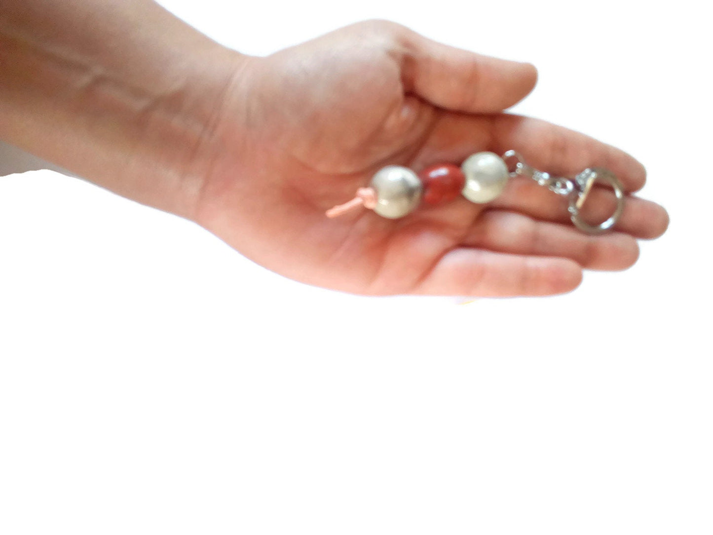 BEADED KEYCHAIN, CERAMIC Keychain, Customizable Keychain For Men, Daddy Keychain Handmade Accessories, Unique Secret Santa Gifts - Ceramica Ana Rafael