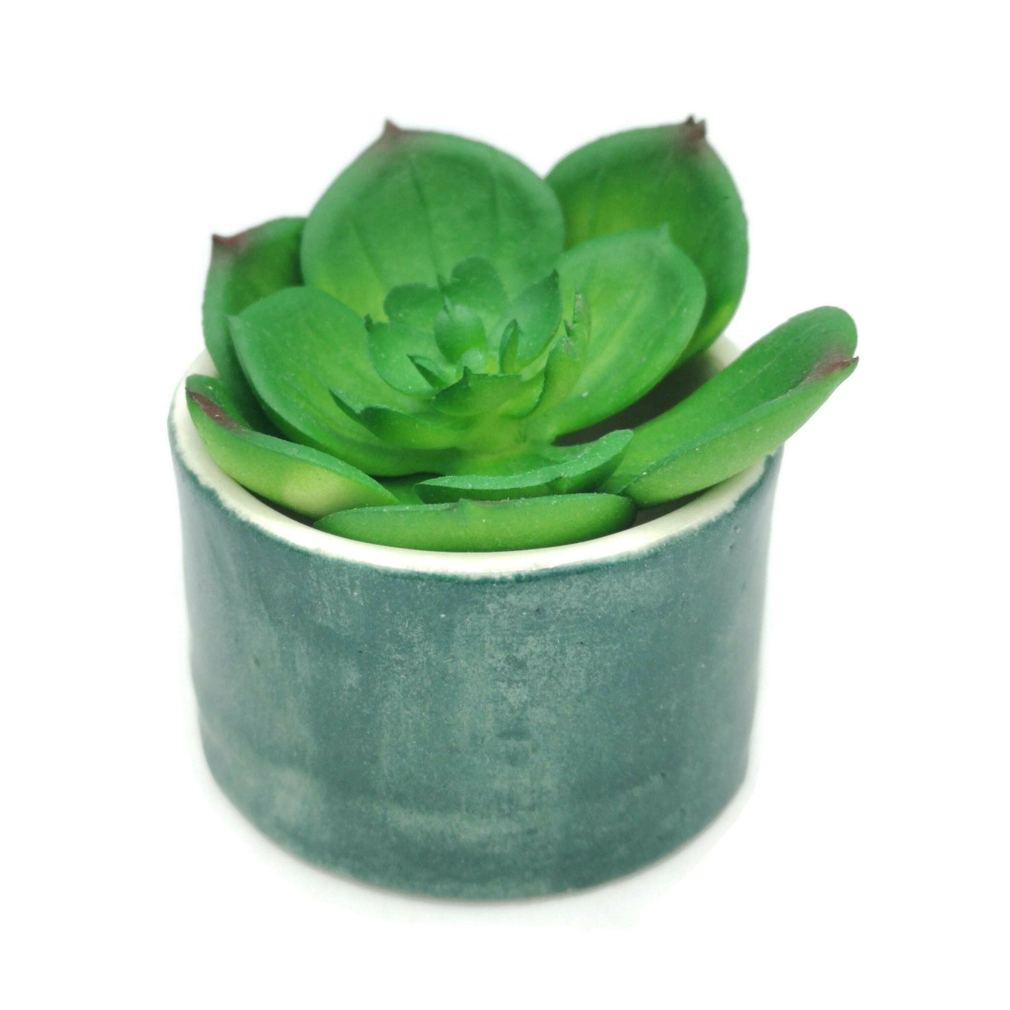 Handmade Ceramic Planter, Small Green Vase for Cactus or Succulents, Mom Birthday Gift From Daughter, Office Desk Accessories For Women - Ceramica Ana Rafael