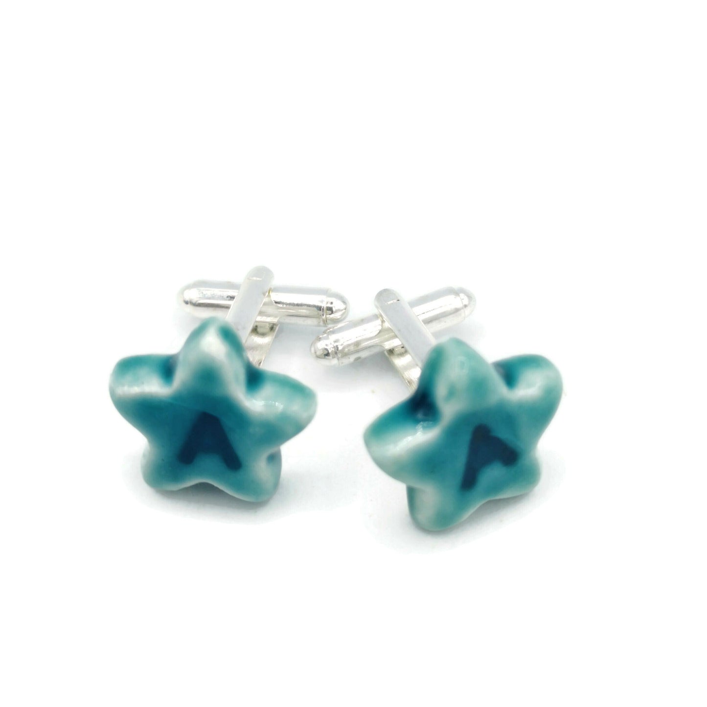 Custom Letter Cufflinks For Men, Personalized Engraved Initial Cuff links, 9th Anniversary Gift For Husband, Step Dad Birthday Gift For Him - Ceramica Ana Rafael