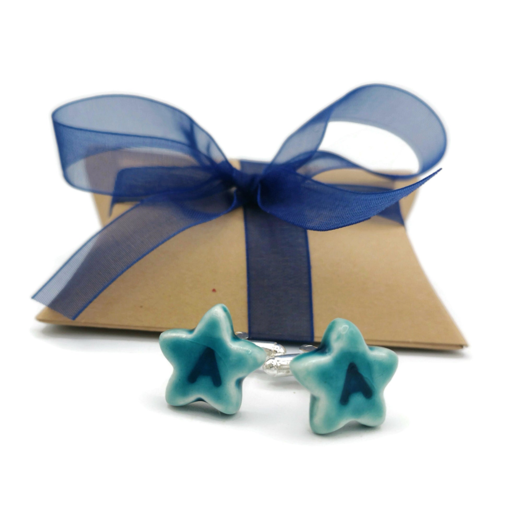 Custom Letter Cufflinks For Men, Personalized Engraved Initial Cuff links, 9th Anniversary Gift For Husband, Step Dad Birthday Gift For Him - Ceramica Ana Rafael