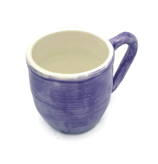 Large Handmade Ceramic Coffee Mug, Reusable Coffee Cup, Modern Unique Coffee Cup, Coffee Lovers Gift For Him, Purple Pottery Mug 300 ml - Ceramica Ana Rafael