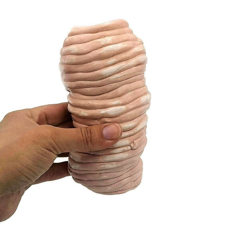 Handmade Ceramic Sculptural Flower Vase, Housewarming Gift New Home Pink Farmhouse Decor, Tall Boho Vase Unique Wedding Gift For Couple - Ceramica Ana Rafael
