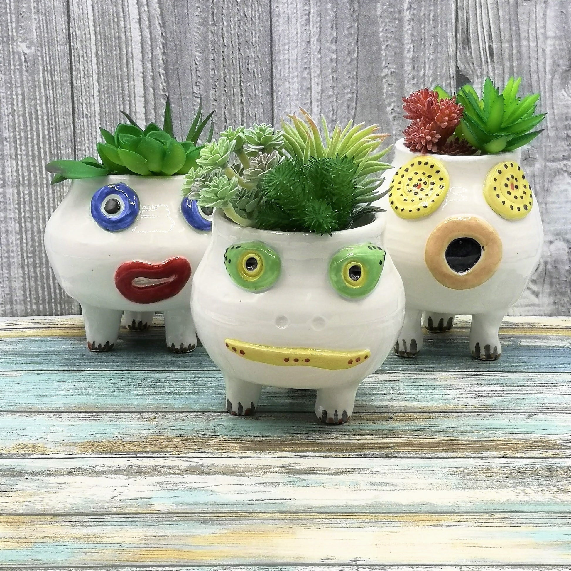 FACE PLANTER POT, Cute Planter, Modern Unique Hanging Head Planter, Indoor Ceramic Vase Planter House Warming Gifts, Funny Plant Holder - Ceramica Ana Rafael