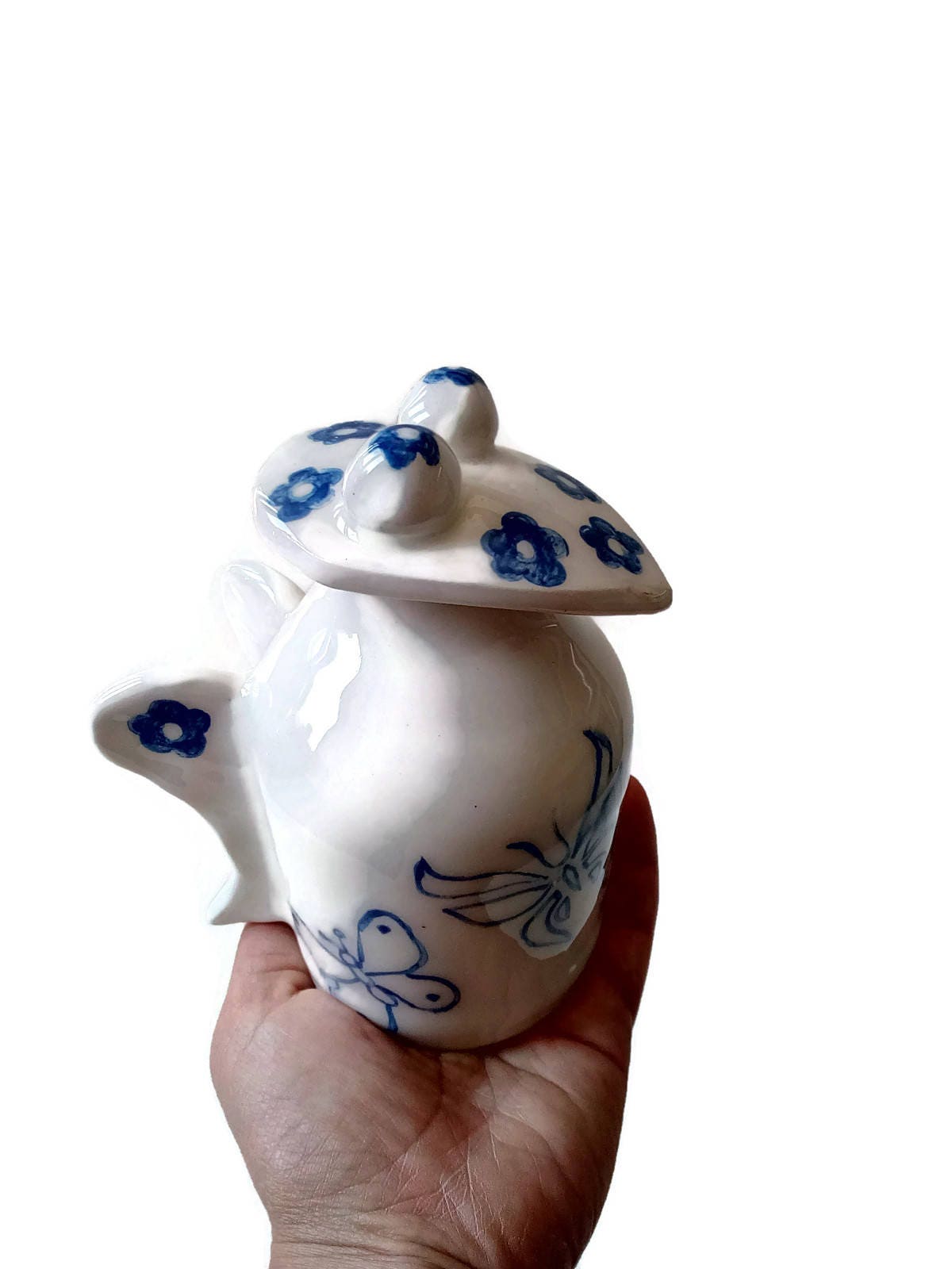 PITCHER WITH LID, Pottery Vase, Hand Painted Pitcher, Ceramic Jug, Iced Tea Pitcher, Small Pitcher, Ceramic Water Pitcher, Host Gift - Ceramica Ana Rafael