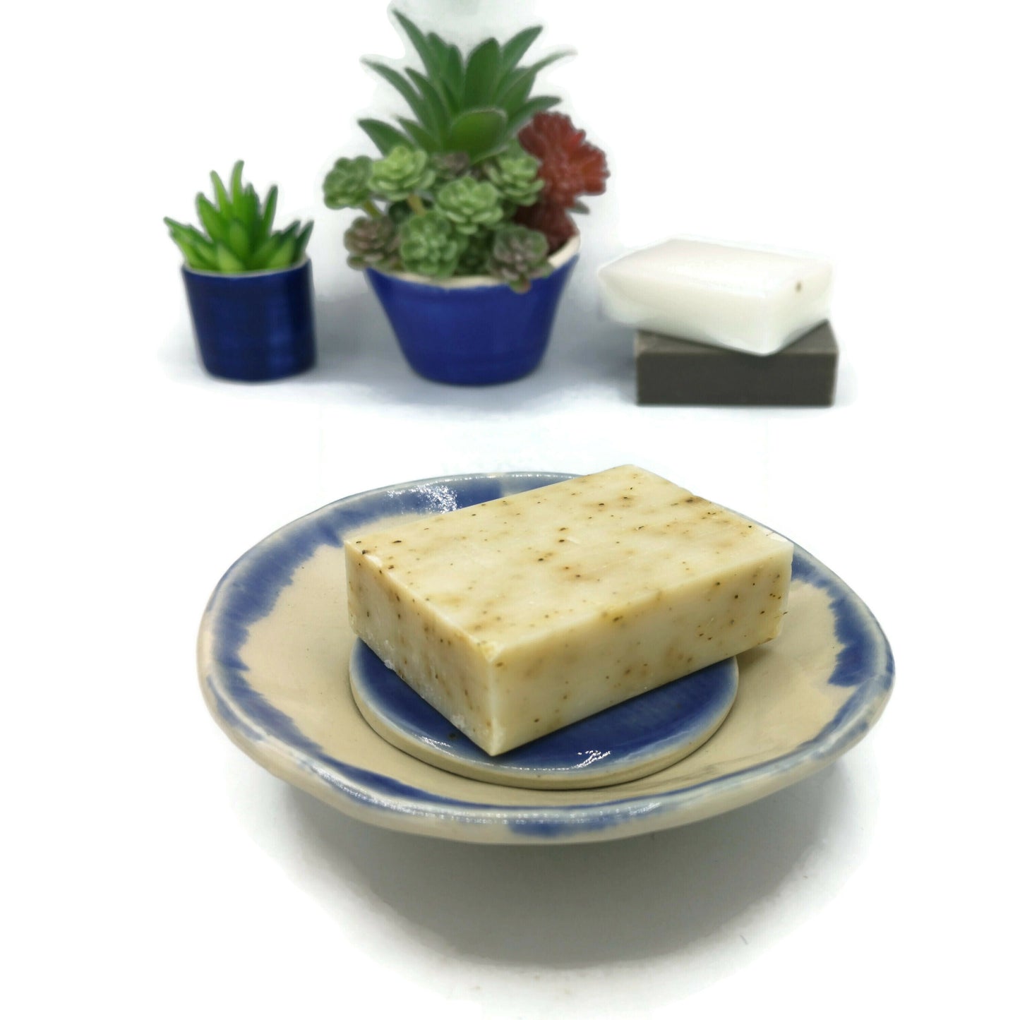 Handmade Ceramic Soap Dish With Drain Tray, Pottery Bathroom Accessories - Ceramica Ana Rafael