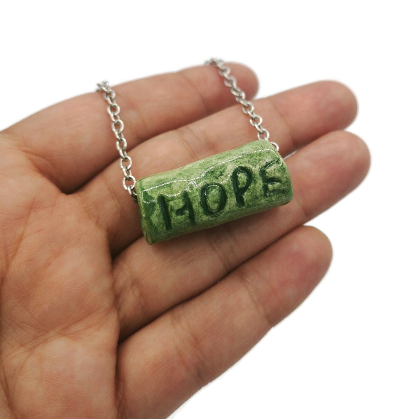 Trendy Necklace Hope Bead, Best Gifts For Her, Meaningful Aesthetic Necklace Gift For Women, Mom Birthday Gift From Daughter, Best Sellers - Ceramica Ana Rafael