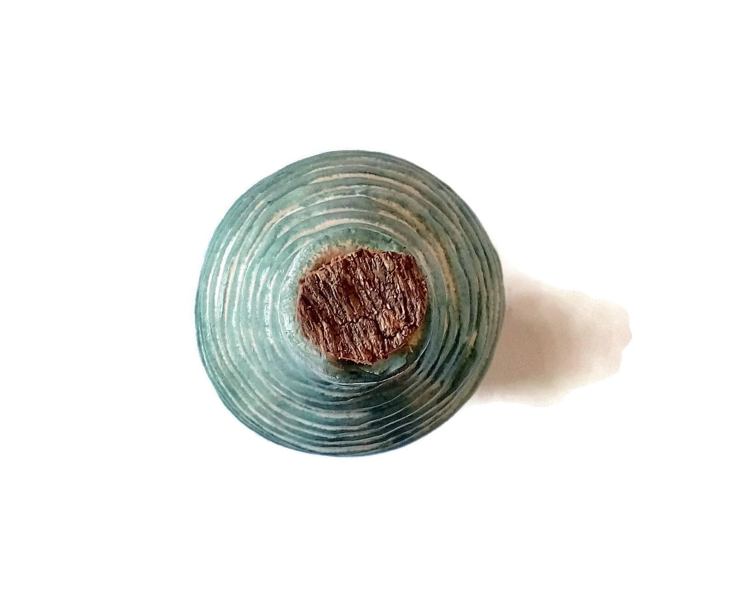 Handmade Ceramic Decorative Bottle With Cork Stopper, Housewarming Gift First Home, Green Irregular Shaped Vase Textured - Ceramica Ana Rafael