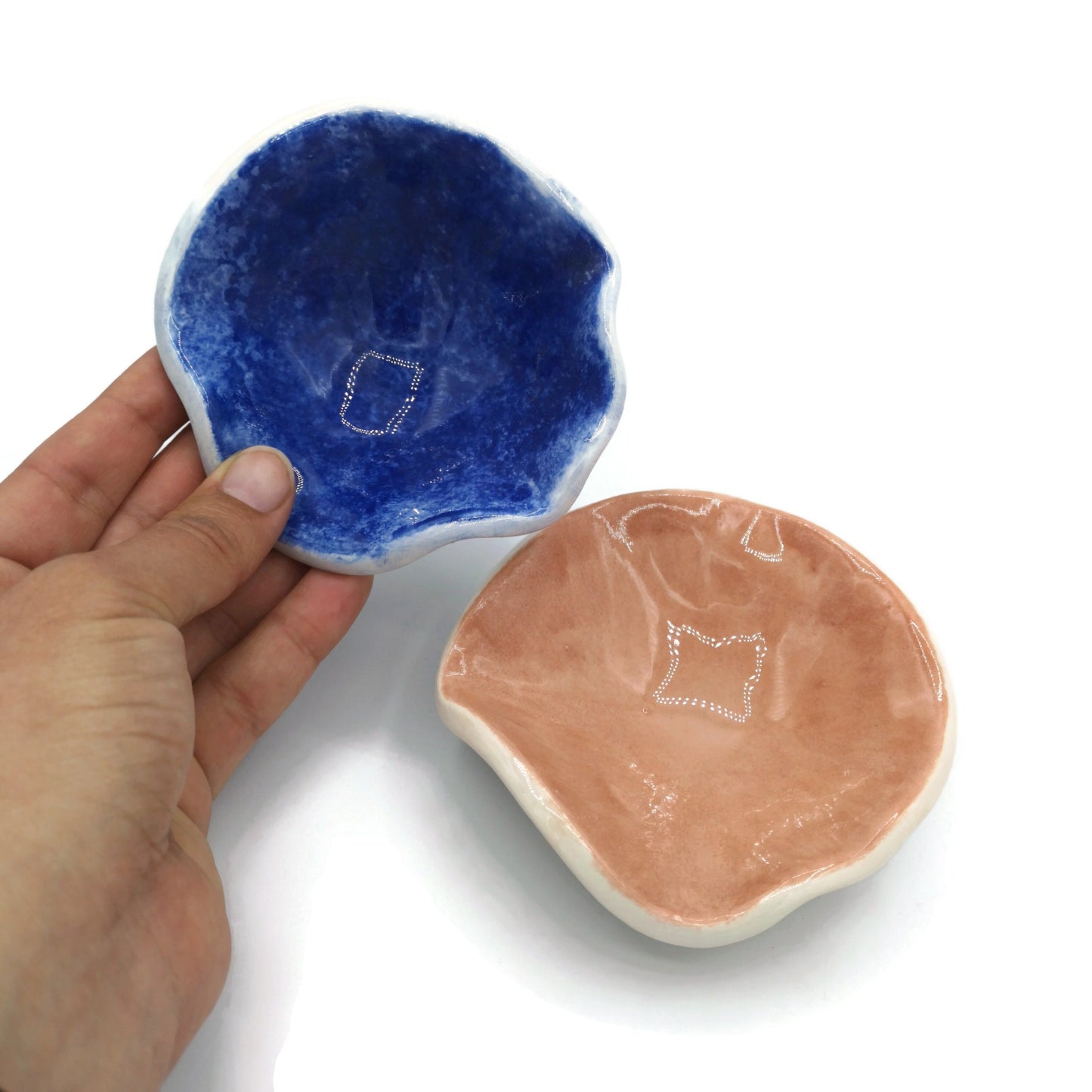 Set Of 2 Trinket Tray, Clay Trinket Dish, Best Friend Gifts For Her, Ceramic Ring Dish Mom Birthday Gift From Daughter, Small Jewelry Dish - Ceramica Ana Rafael