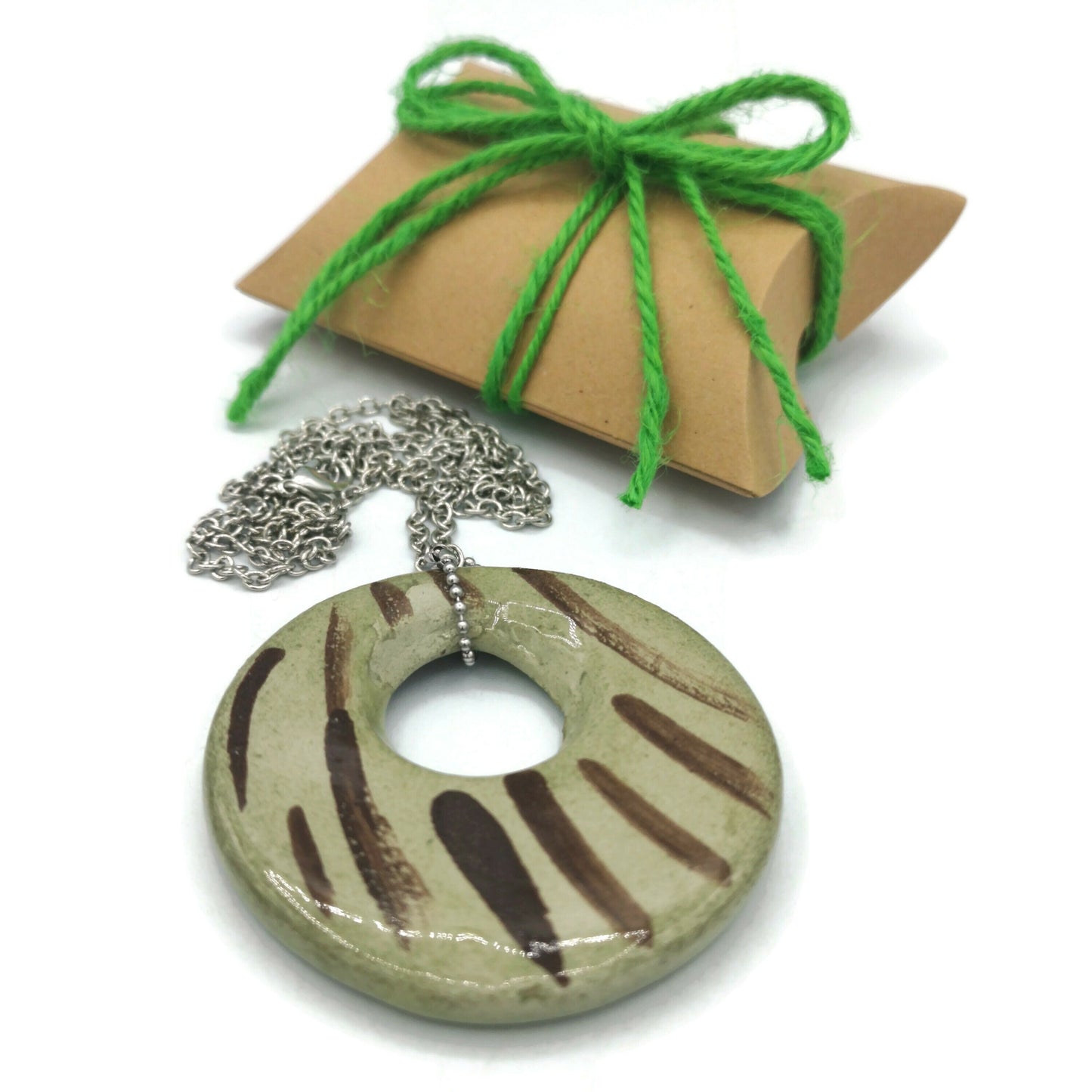 Extra großer Statement-Halskettenanhänger für Frauen, Keramikschmuck, Muttertagsgeschenk, beste Geschenke für sie, ästhetische Geschenkideen zum Geburtstag der Mutter