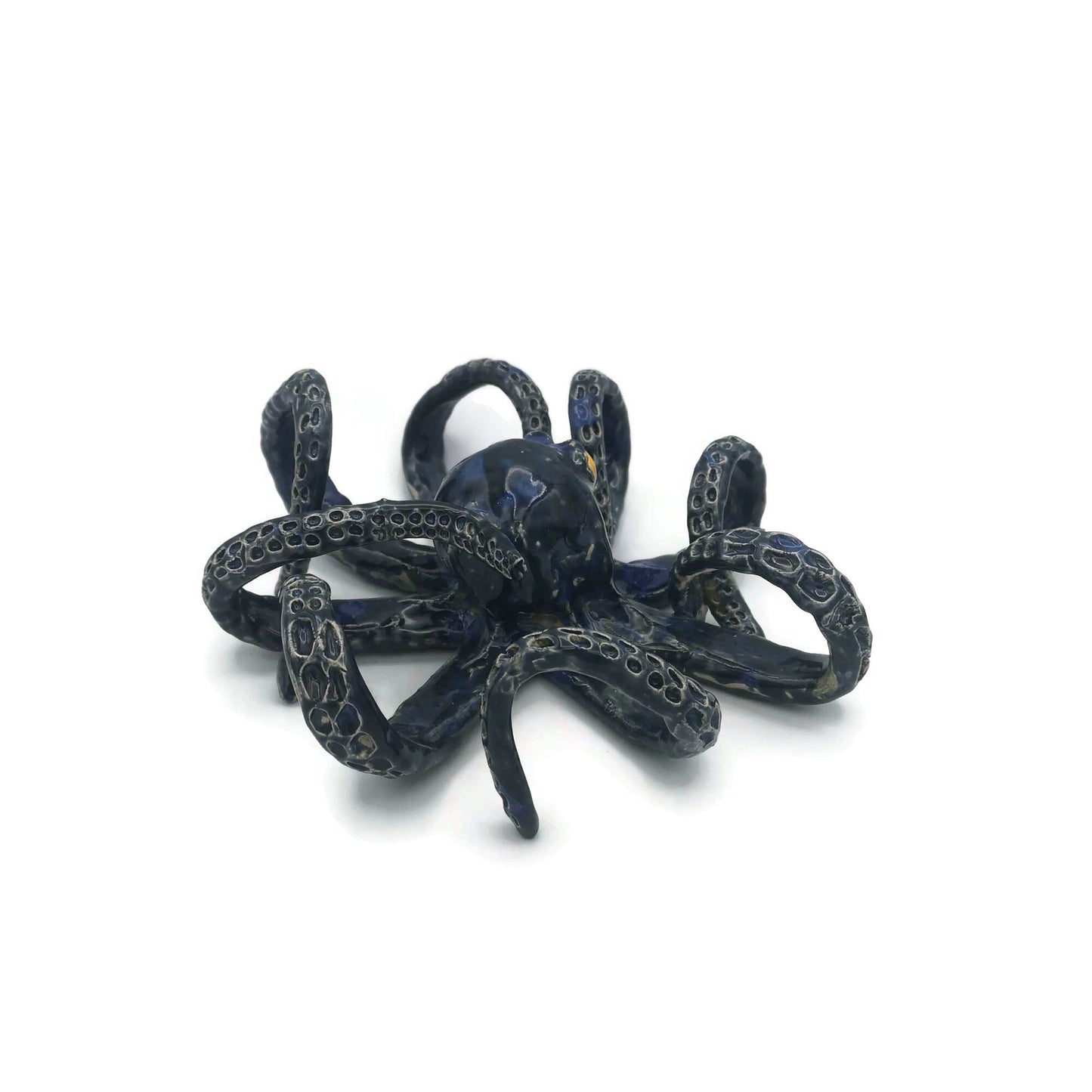 Modern Handmade Ceramic Octopus Sculpture, Contemporary Coastal Art, Custom Wedding Gift For Couple, Decorative Table Sculpture - Ceramica Ana Rafael