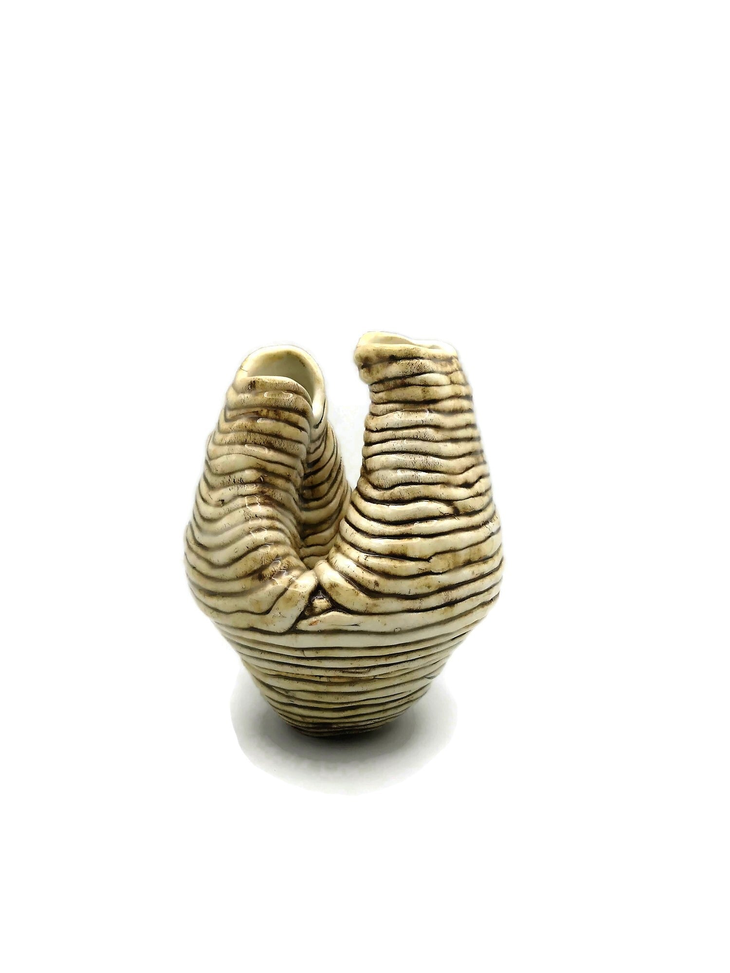 Sculptural Handmade Ceramic Vase, Pottery Vase Irregular Shape, Mom Birthday Gift, Mid Century Modern Abstract Sculpture Vessel - Ceramica Ana Rafael