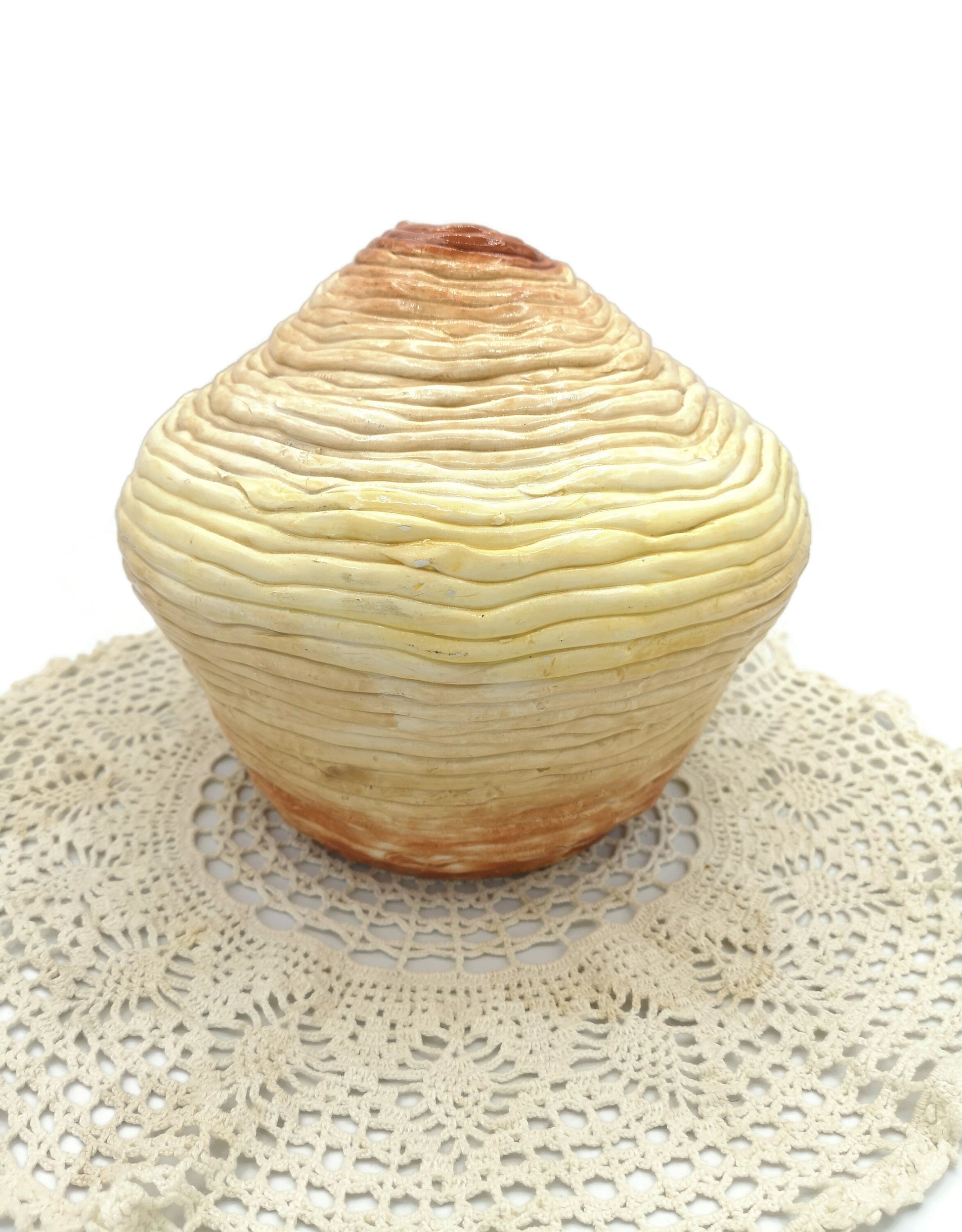 Handmade Tall Ceramic Vase, Sculptural Bud Vase With Antique Look, Art Decor Unique Wedding Gift For Couple, Large Floor Vase Textured - Ceramica Ana Rafael